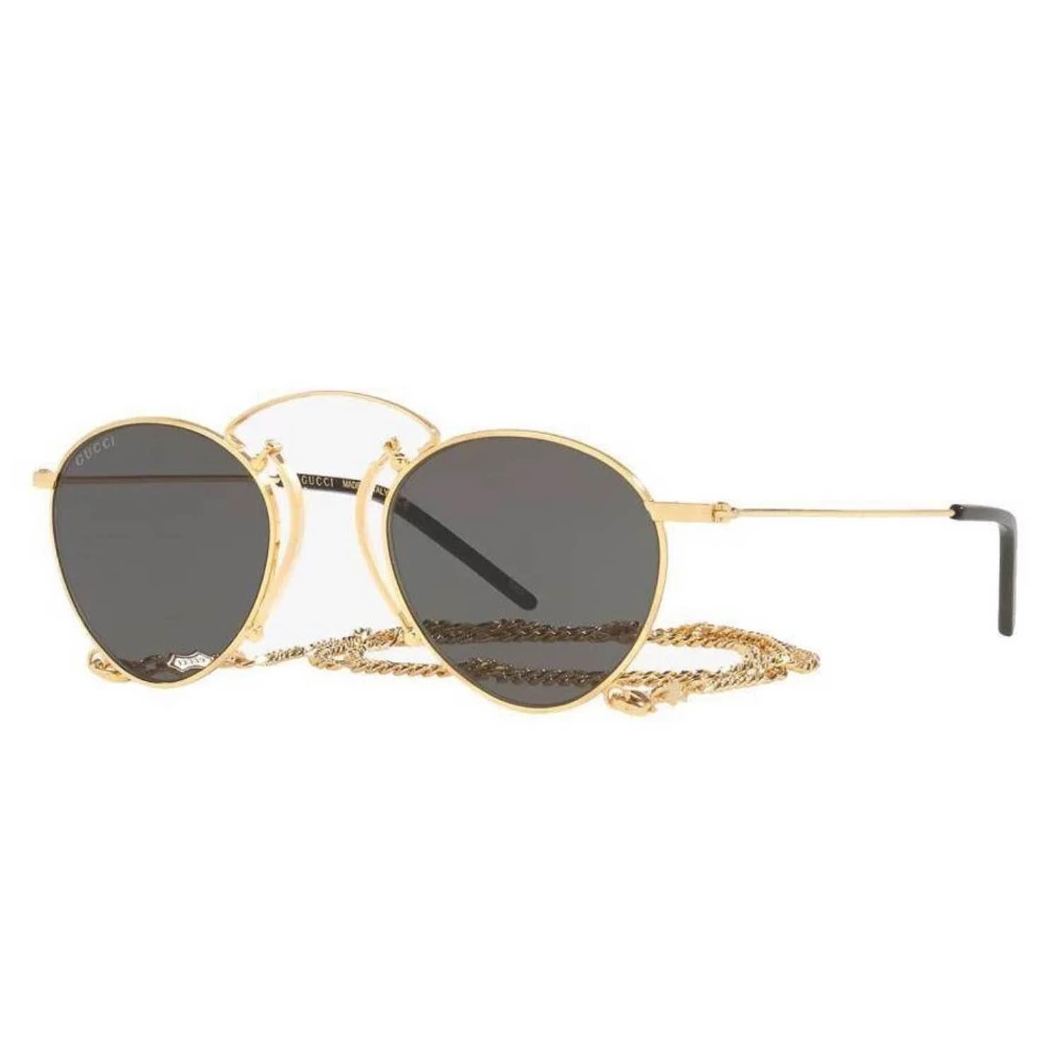 Gucci GG 1034S 002 48 Kadın Oval Gold Metal Güneş Gözlüğü