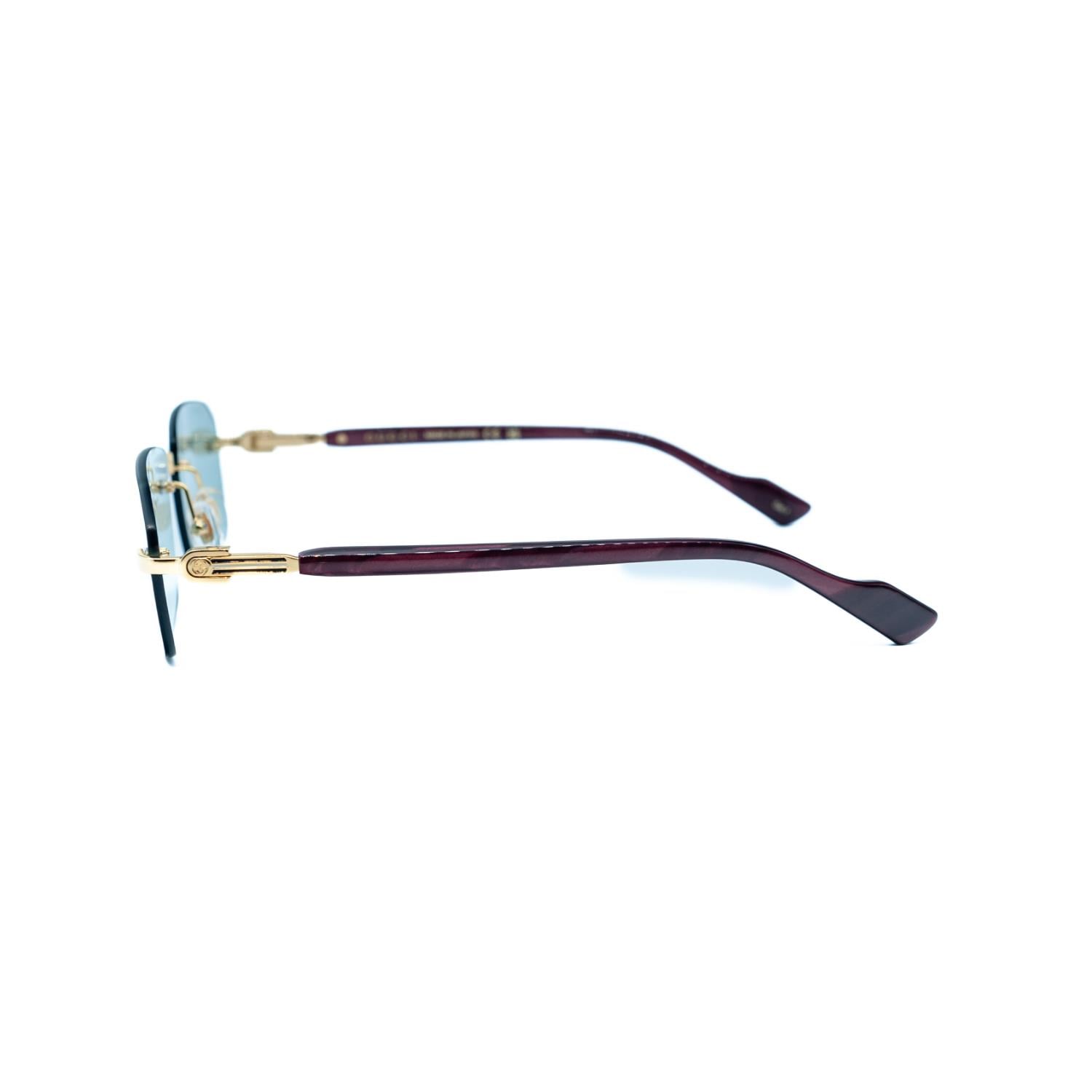 Gucci GG 1221S 003 56 Unisex Dikdörtgen Gold Metal Güneş Gözlüğü