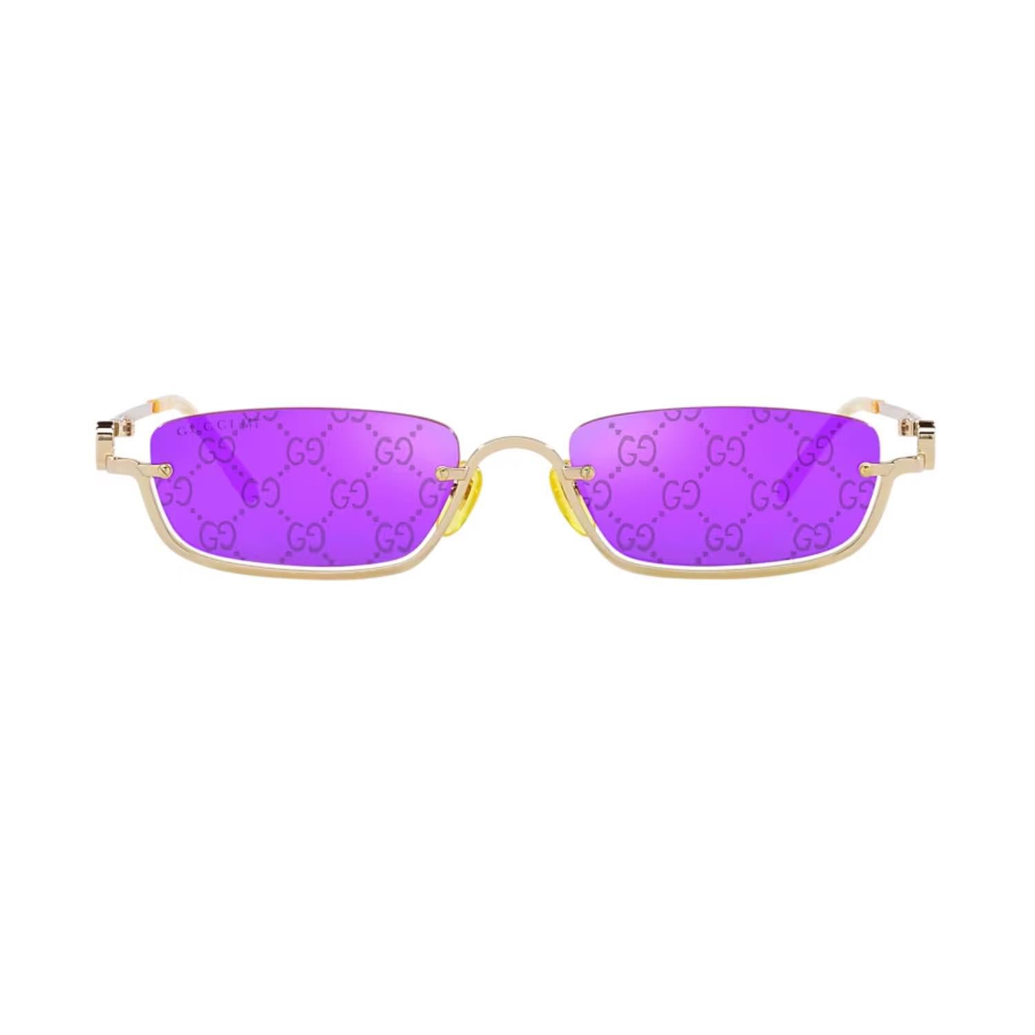Gucci GG 1278S 005 55 Kadın Dikdörtgen Gold Metal Güneş Gözlüğü