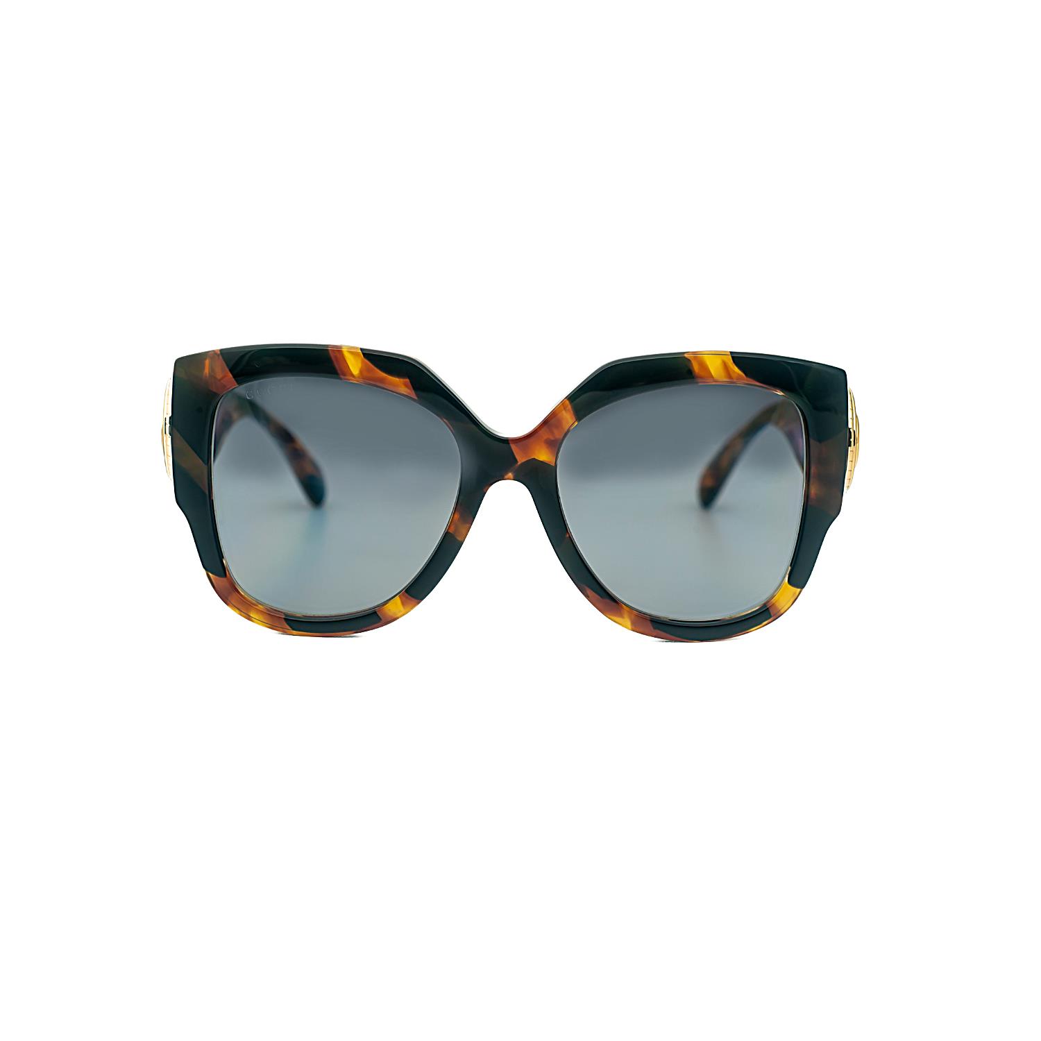 Gucci GG 1407S 002 54 Kadın Kare Kırçıllı Kahverengi Kemik Güneş Gözlüğü