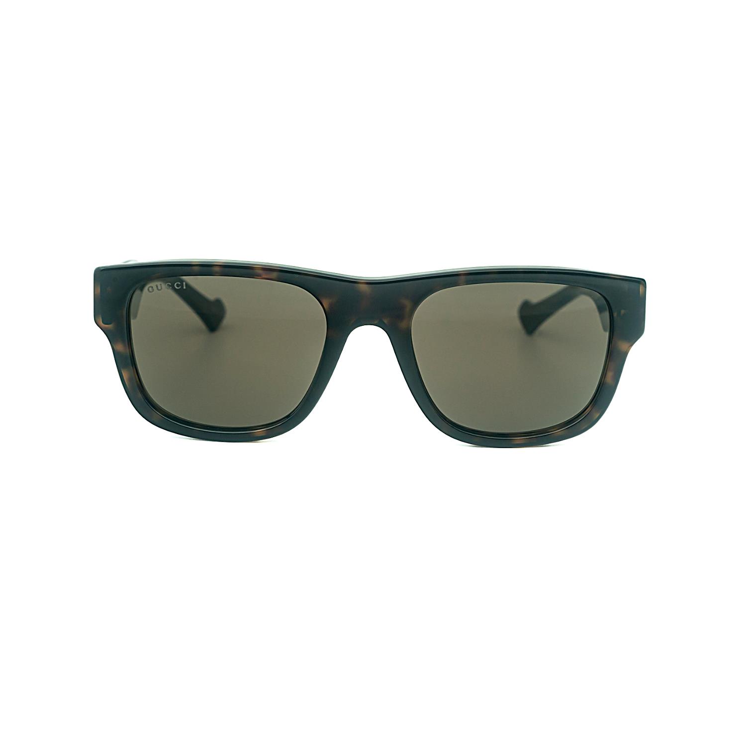 Gucci GG 1427S 003 53 Unisex Dikdörtgen Kırçıllı Kahverengi Kemik Güneş Gözlüğü