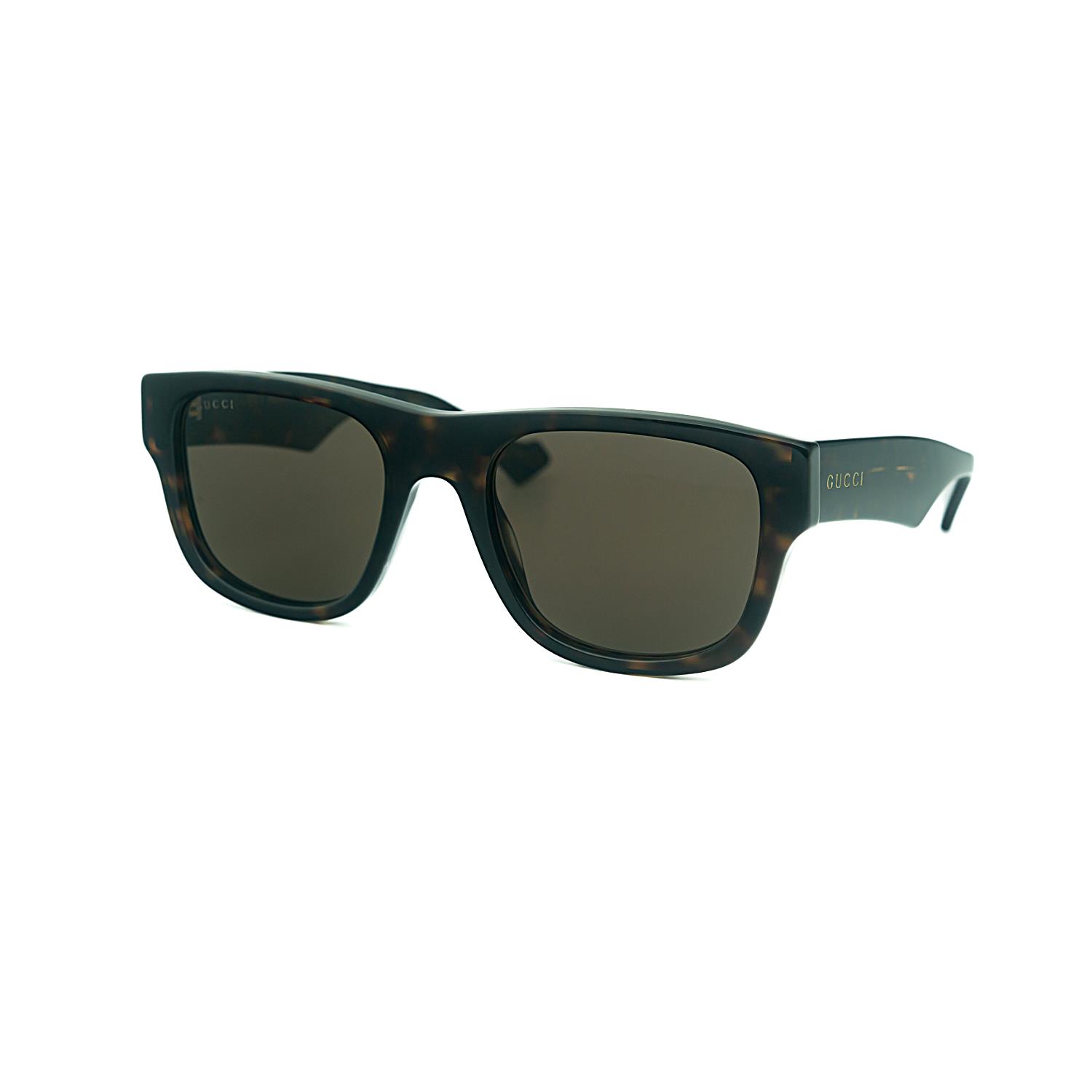 Gucci GG 1427S 003 53 Unisex Dikdörtgen Kırçıllı Kahverengi Kemik Güneş Gözlüğü