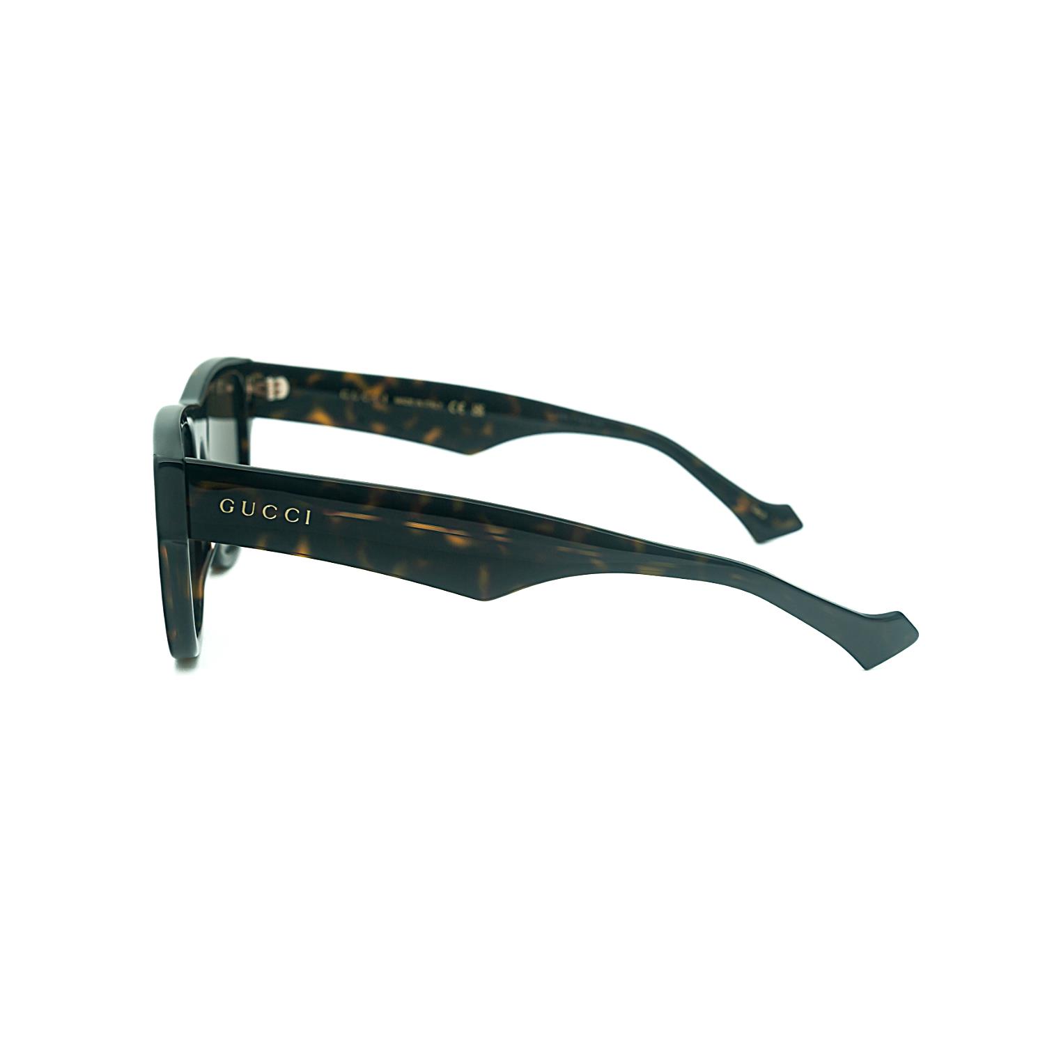 Gucci GG 1427S 003 53 Unisex Dikdörtgen Kırçıllı Kahverengi Kemik Güneş Gözlüğü