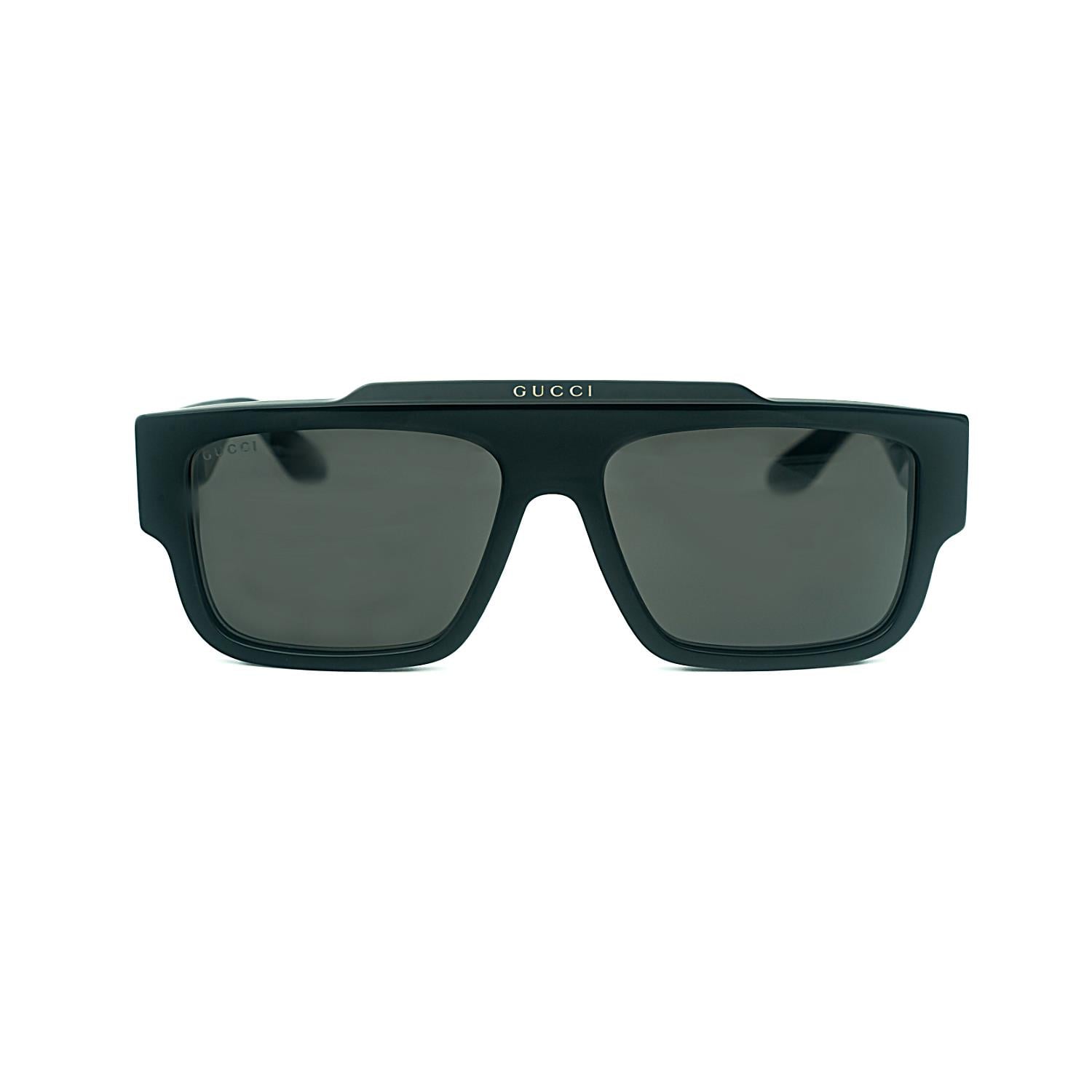 Gucci GG 1460S 001 56 Unisex Dikdörtgen Siyah Kemik Güneş Gözlüğü