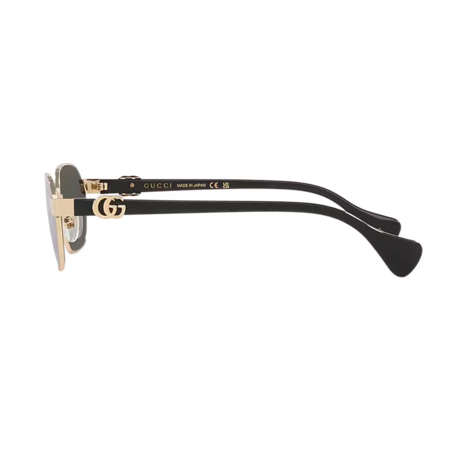 Gucci GG 1593S 001 56 Unisex Geometrik Gold Metal Güneş Gözlüğü