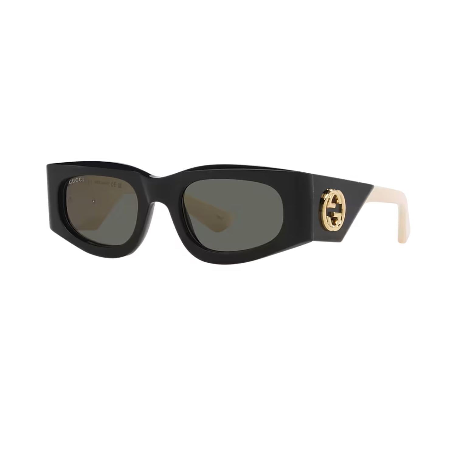 Gucci GG 1664S 001 51 Kadın Dikdörtgen Siyah Kemik Güneş Gözlüğü