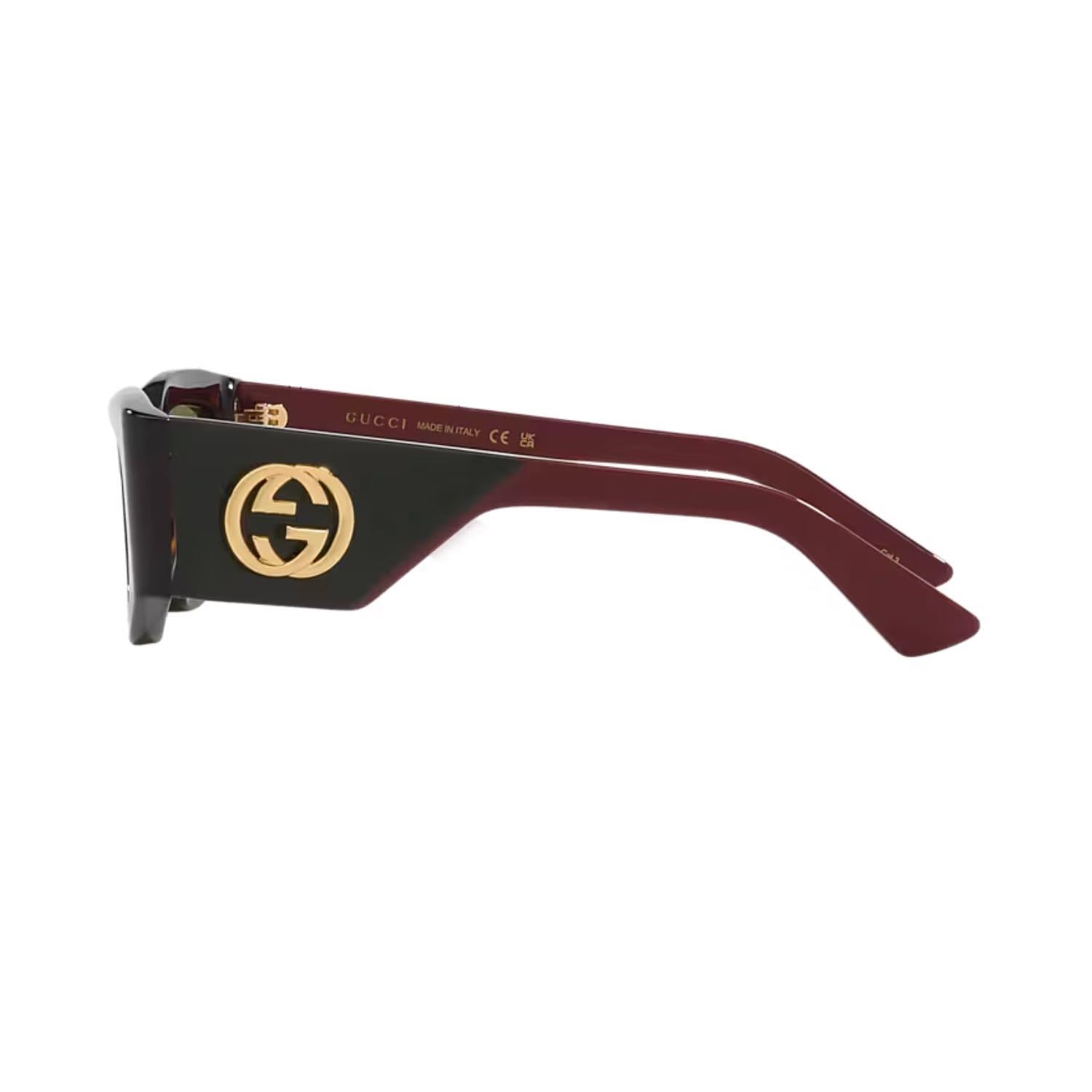 Gucci GG 1664S 002 51 Kadın Dikdörtgen Kırçıllı Kahverengi Güneş Gözlüğü