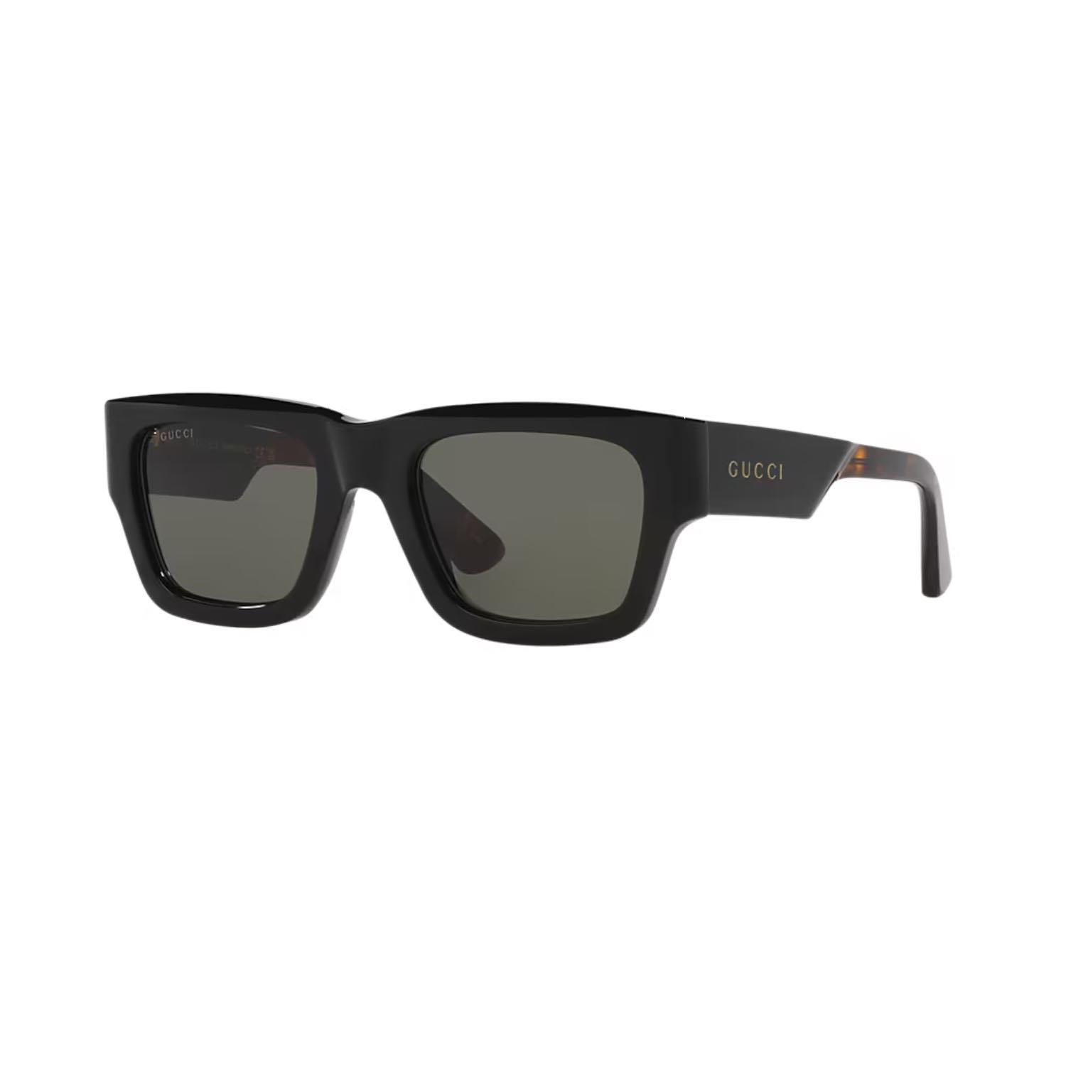 Gucci GG 1668S 001 52 Unisex Kare Siyah Kemik Güneş Gözlüğü