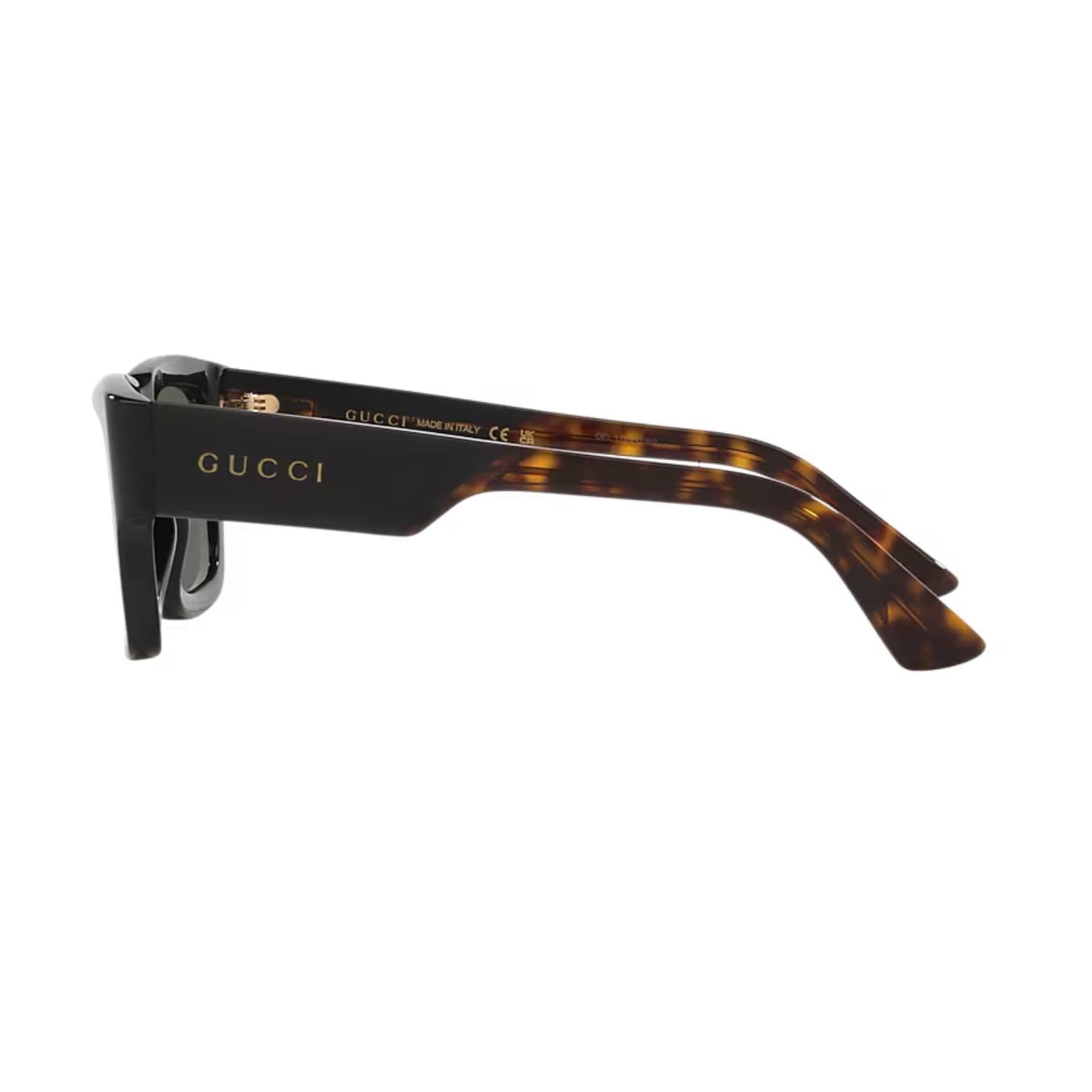 Gucci GG 1668S 001 52 Unisex Kare Siyah Kemik Güneş Gözlüğü