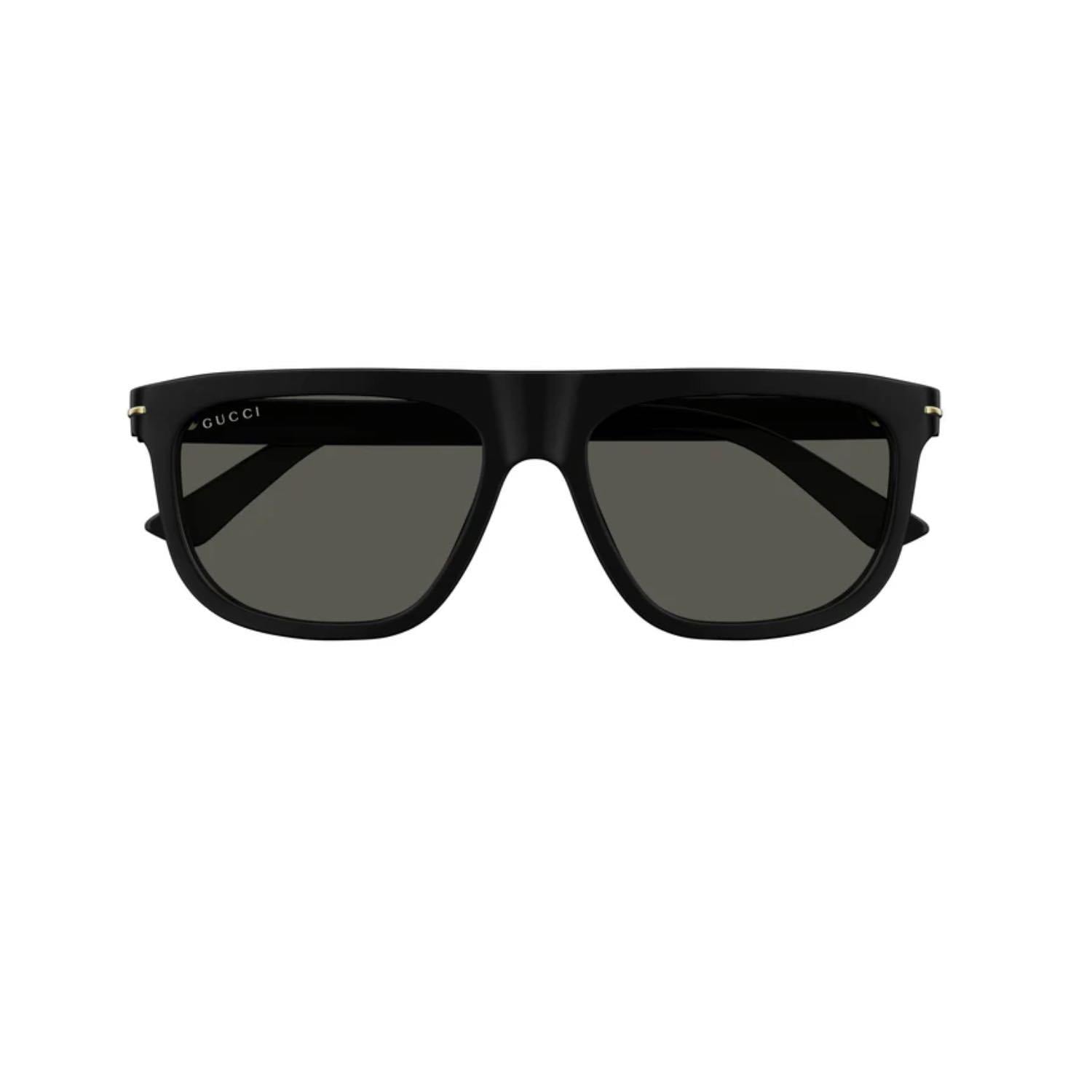 Gucci GG 1726S 001 56 Unisex Oval Siyah Kemik Güneş Gözlüğü