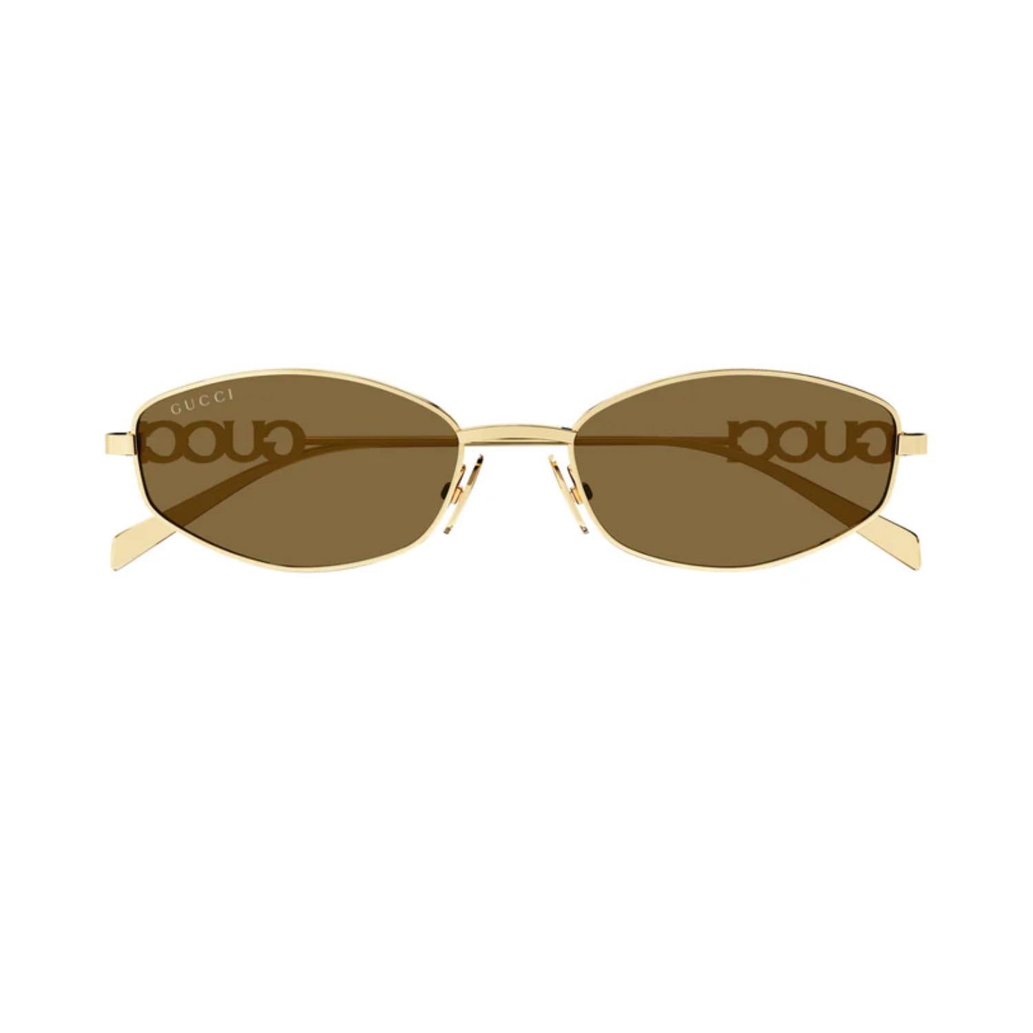 Gucci GG 1802S 005 55 Kadın Geometrik Gold Metal Güneş Gözlüğü