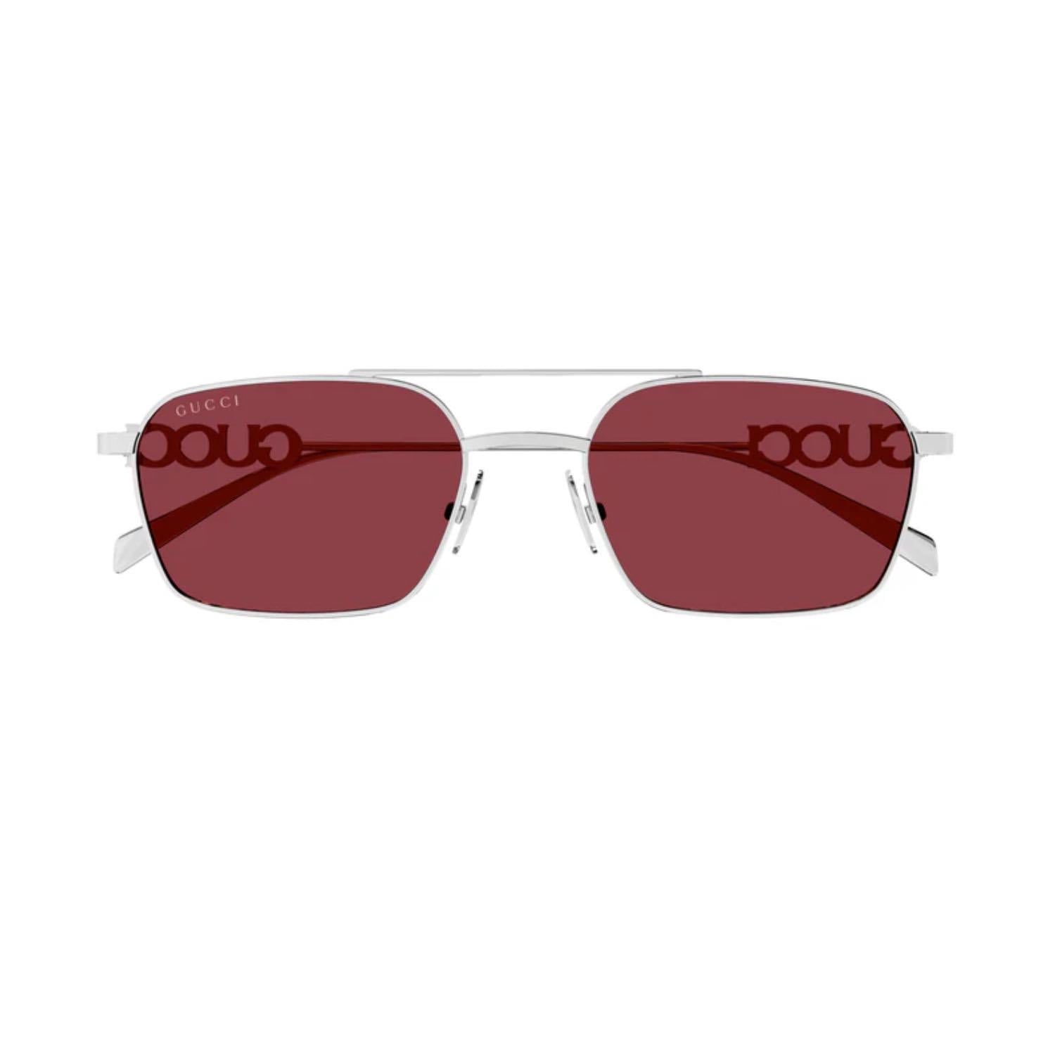 Gucci GG 1804S 004 54 Unisex Kare Gri Metal Güneş Gözlüğü