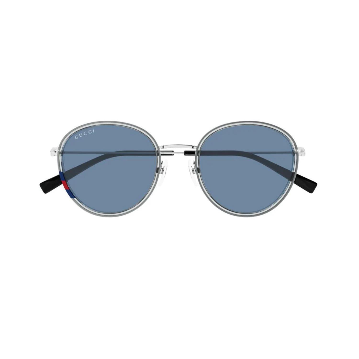 Gucci GG 1849S 003 51 Unisex Oval Gri Metal Güneş Gözlüğü