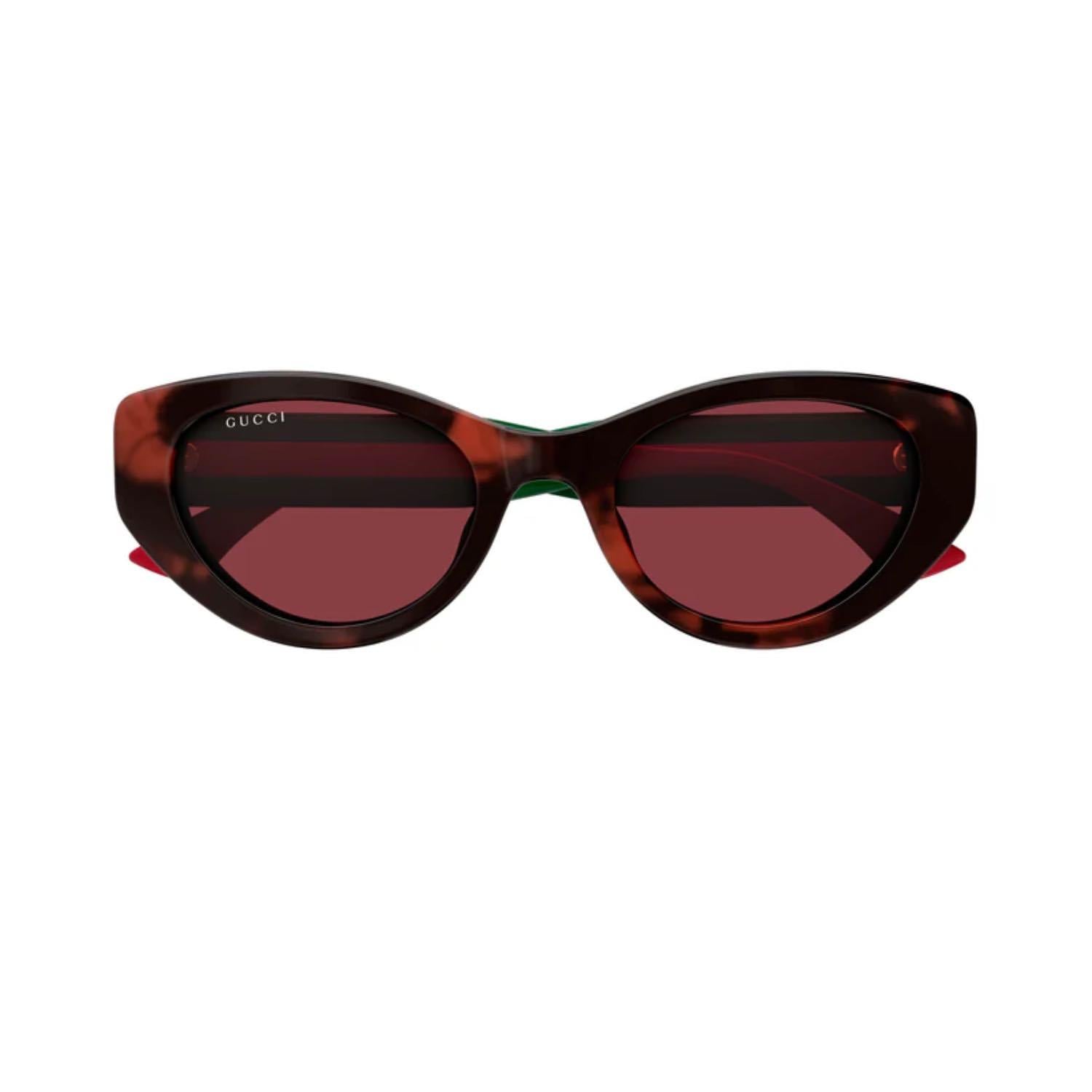 Gucci GG 1862S 003 52 Kadın Cat Eye Kırçıllı Kırmızı Kemik Güneş Gözlüğü