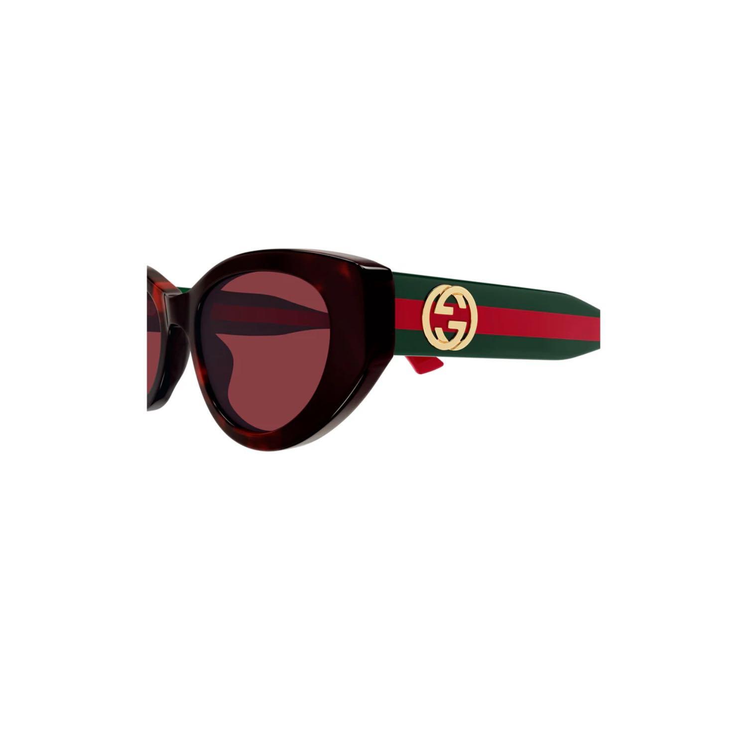 Gucci GG 1862S 003 52 Kadın Cat Eye Kırçıllı Kırmızı Kemik Güneş Gözlüğü