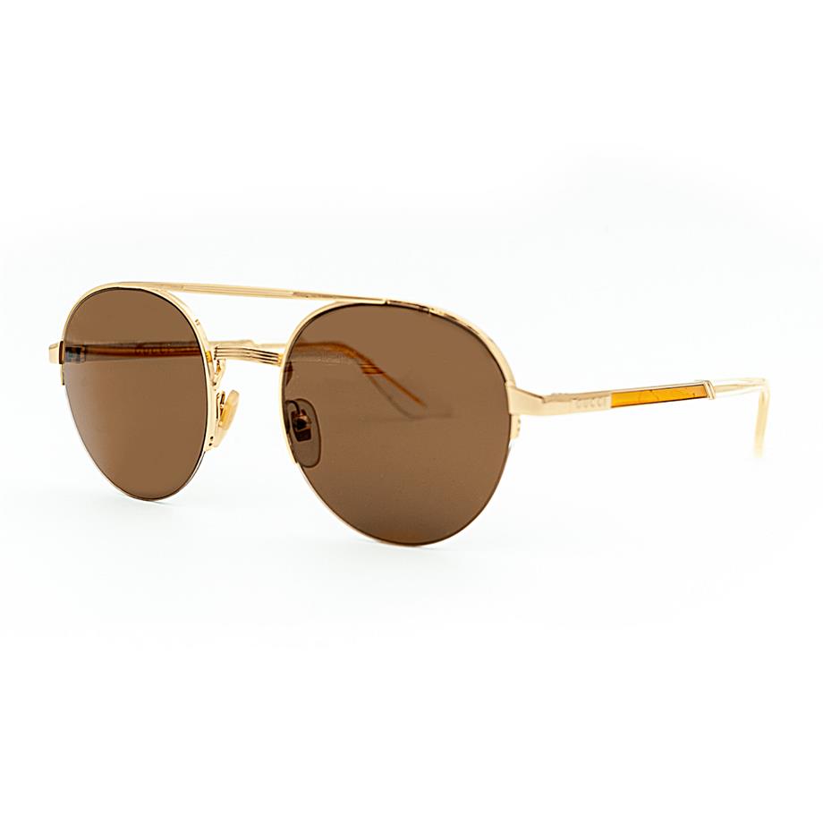 Gucci GG 0984S 002 53 Unisex Gold Metal Oval Güneş Gözlüğü