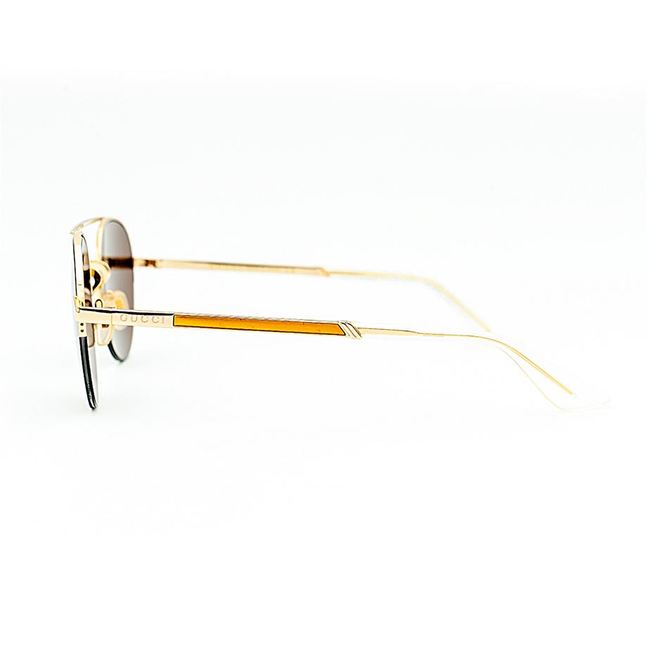 Gucci GG 0984S 002 53 Unisex Gold Metal Oval Güneş Gözlüğü