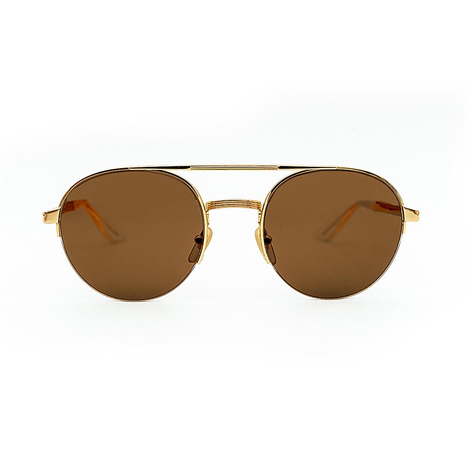 Gucci GG 0984S 002 53 Unisex Gold Metal Oval Güneş Gözlüğü