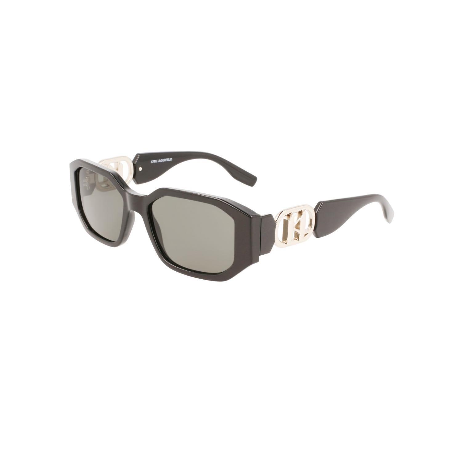 Karl Lagerfeld KL 6085S 001 55 Kadın Dikdörtgen Siyah Kemik Güneş Gözlüğü