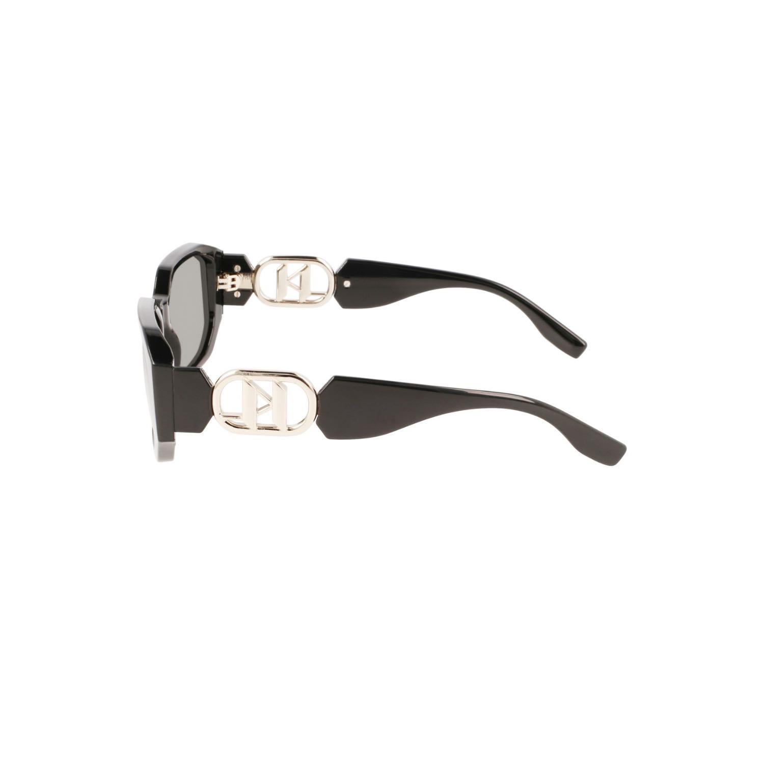 Karl Lagerfeld KL 6085S 001 55 Kadın Dikdörtgen Siyah Kemik Güneş Gözlüğü