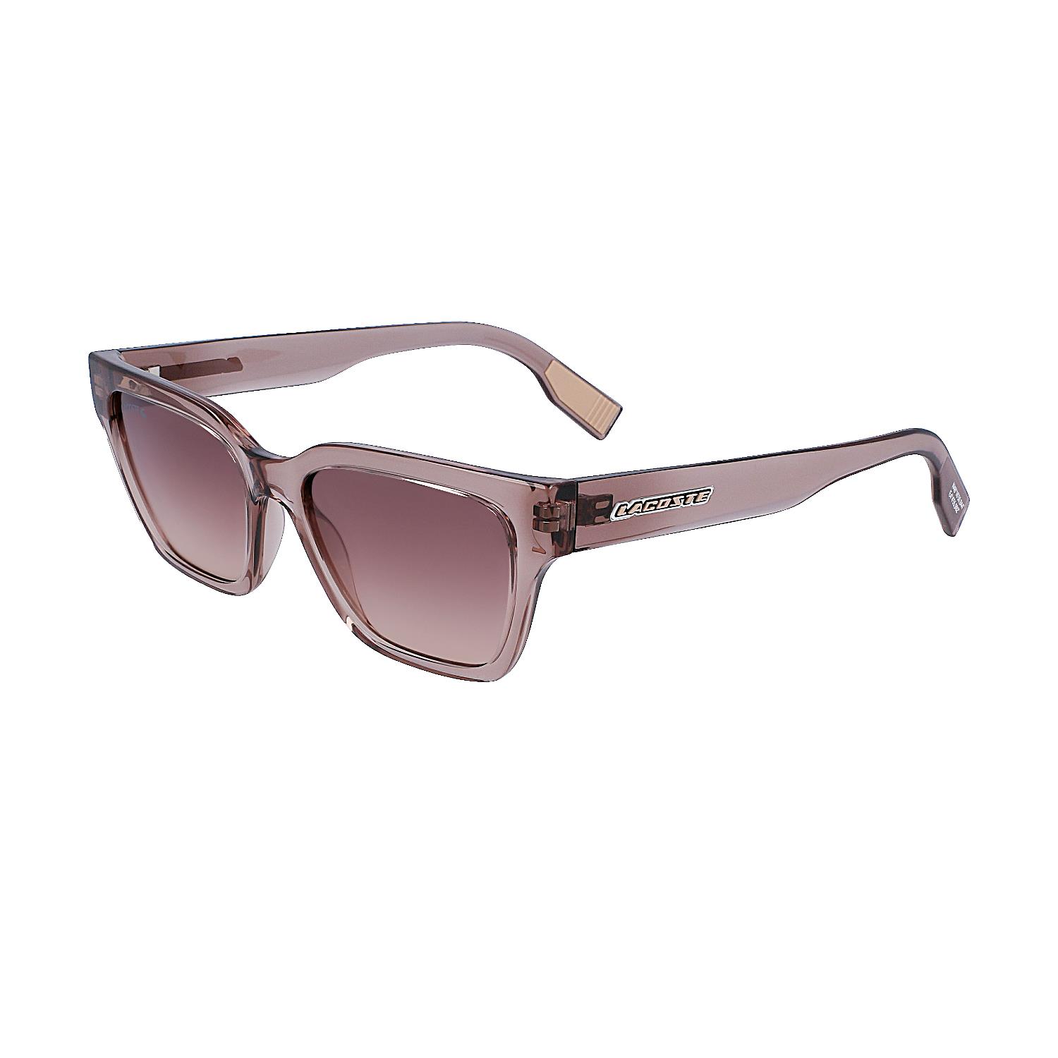 Lacoste L 6002S 035 53 Unisex Dikdörtgen Şeffaf Kahverengi Kemik Güneş Gözlüğü