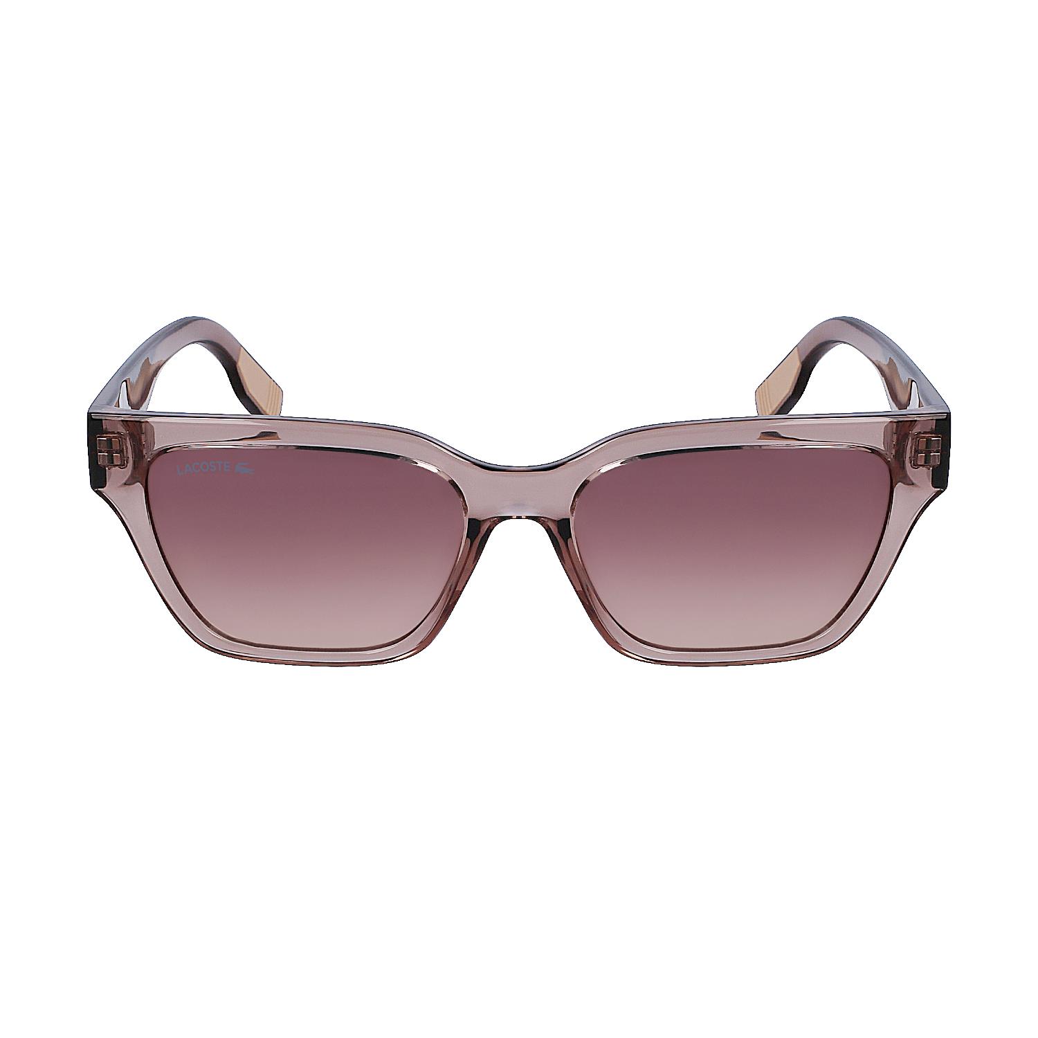 Lacoste L 6002S 035 53 Unisex Dikdörtgen Şeffaf Kahverengi Kemik Güneş Gözlüğü