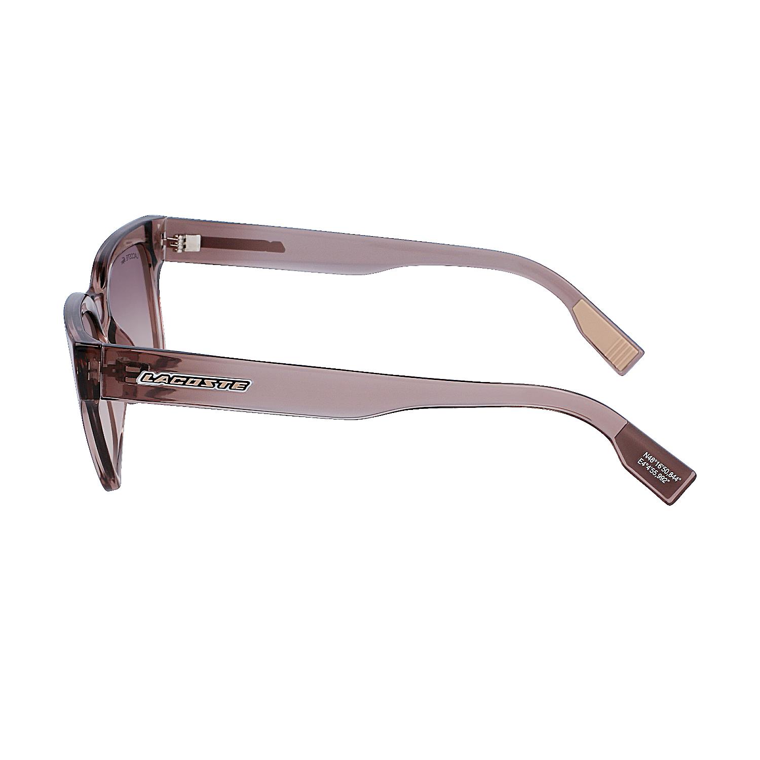 Lacoste L 6002S 035 53 Unisex Dikdörtgen Şeffaf Kahverengi Kemik Güneş Gözlüğü