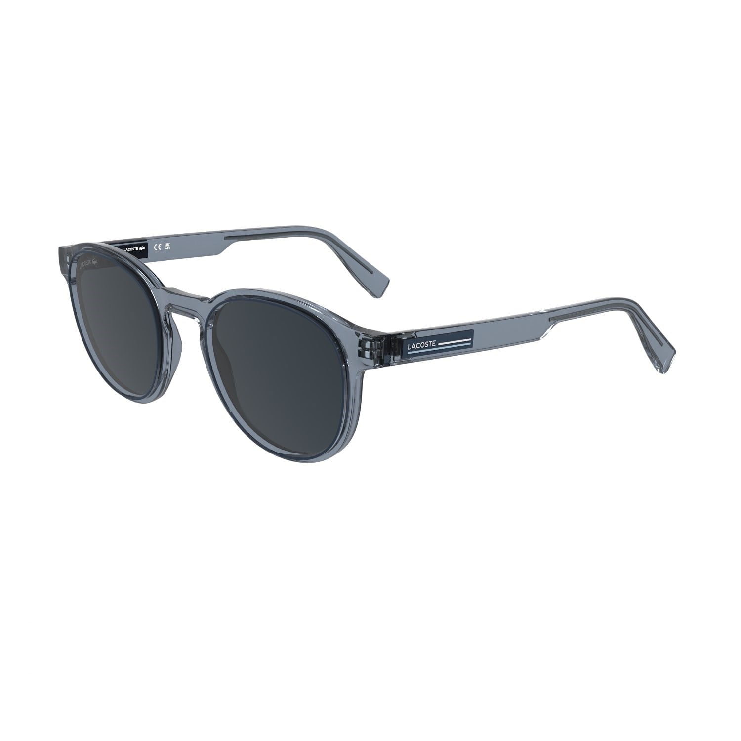 Lacoste L 6055S 038 51 Unisex Oval Şeffaf Gri Kemik Güneş Gözlüğü