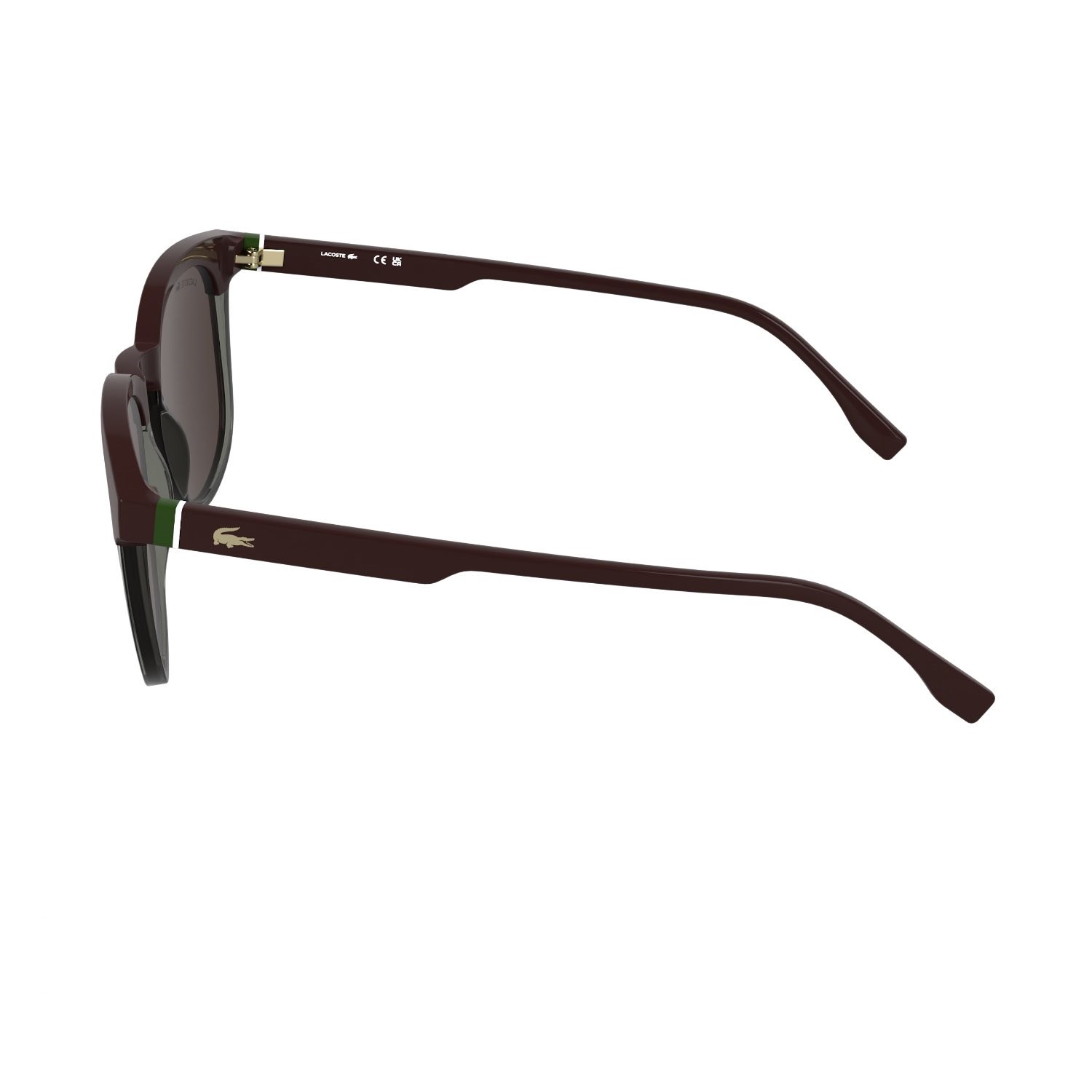 Lacoste L 6073S 601 52 Unisex Oval Bordo Şeffaf Gri Çok Renkli Kemik Güneş Gözlüğü