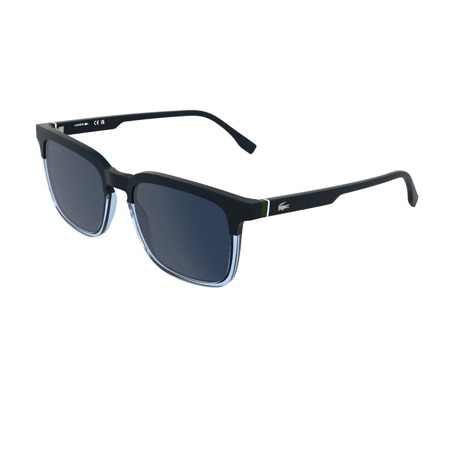 Lacoste L 6074S 410 56 Unisex Dikdörtgen Mavi Şeffaf Mavi Çok Renkli Kemik Güneş Gözlüğü