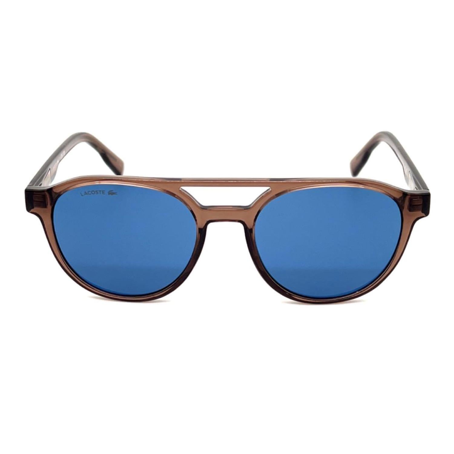 Lacoste L 6008S 210 53 Erkek Oval Şeffaf Kahverengi Kemik Güneş Gözlüğü