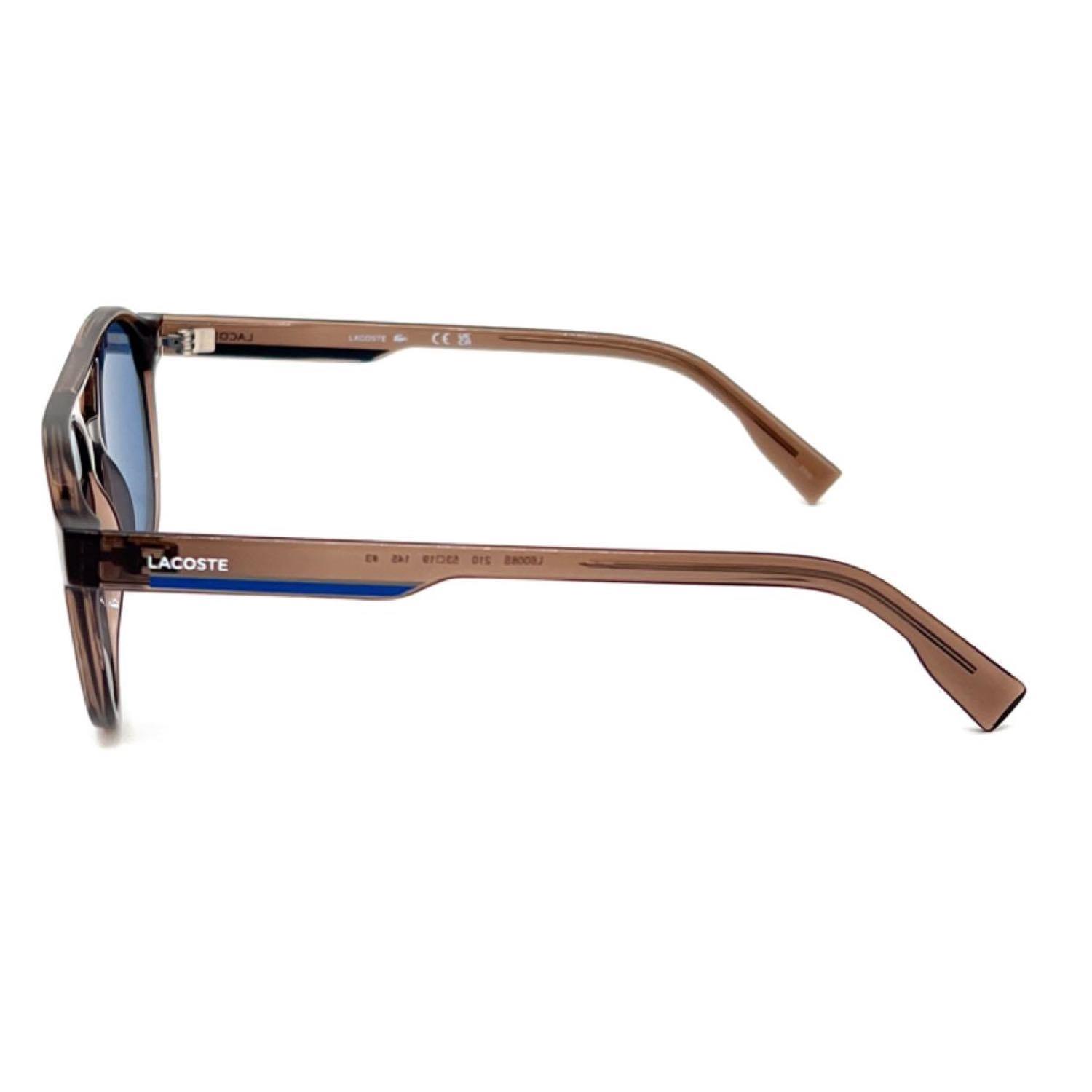 Lacoste L 6008S 210 53 Erkek Oval Şeffaf Kahverengi Kemik Güneş Gözlüğü