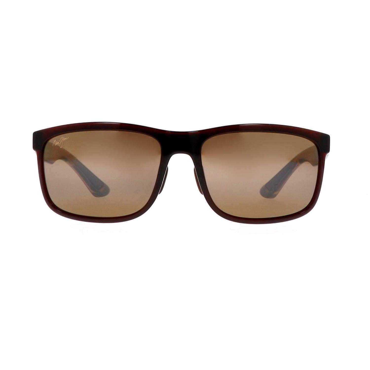 Maui Jim MJ 0449S 004 01 58 Polarize Unisex Dikdörtgen Kahverengi Kemik Güneş Gözlüğü