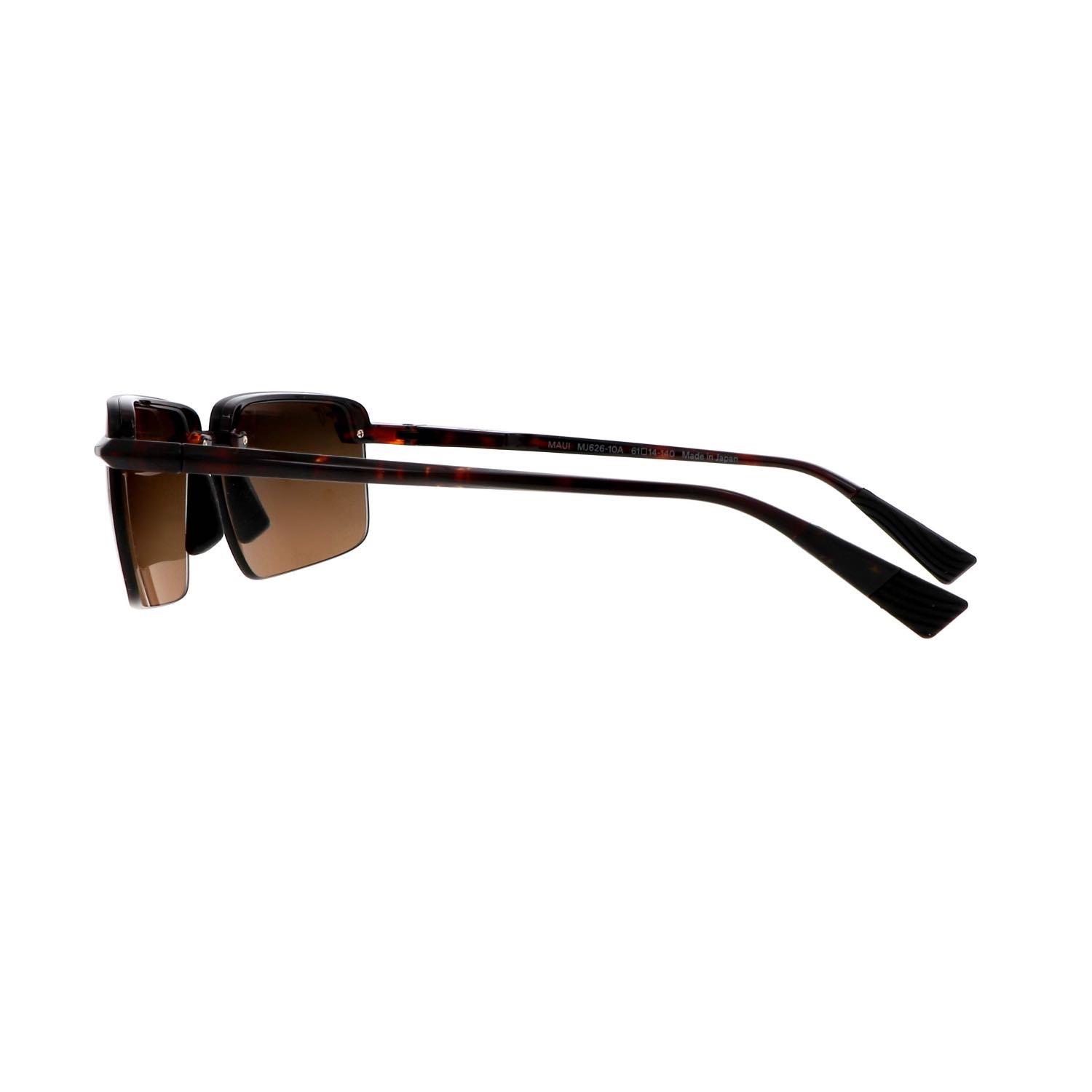 Maui Jim MJ 0626S 005 10A 61 Polarize Unisex Dikdörtgen Kırçıllı Kahverengi Kemik Güneş Gözlüğü