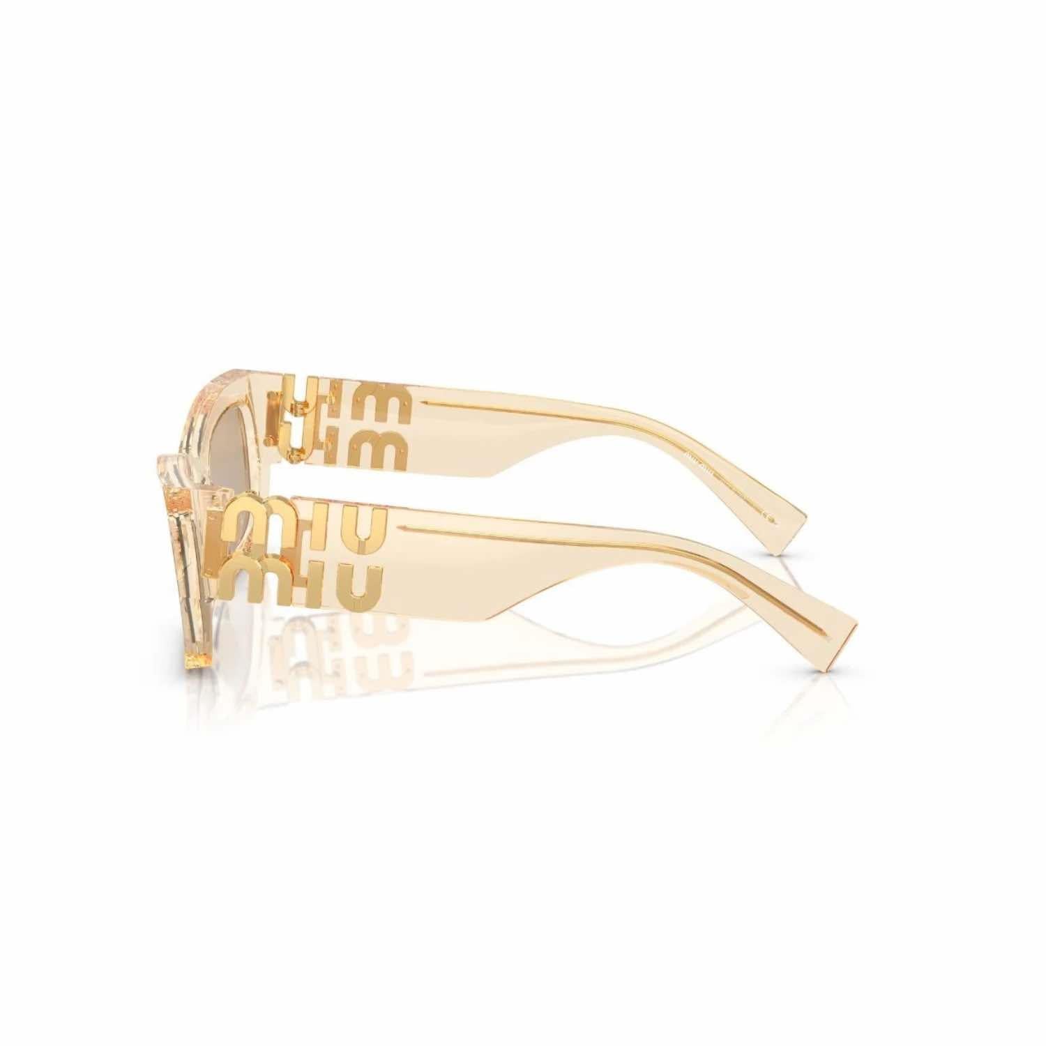 Miu Miu 09WS 11T40F 53 Kadın Cat Eye Şeffaf Sarı Kemik Güneş Gözlüğü