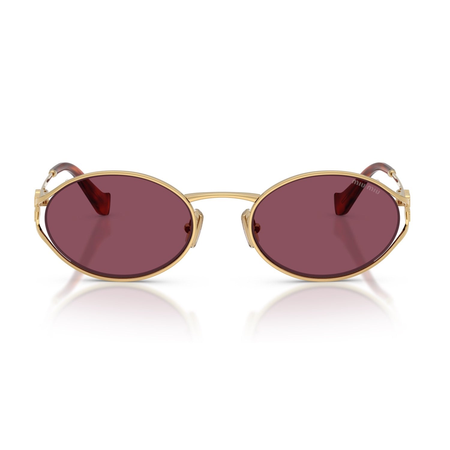 MIU MIU 52YS 5AK20Y 54 Kadın Oval Gold Metal Güneş Gözlüğü