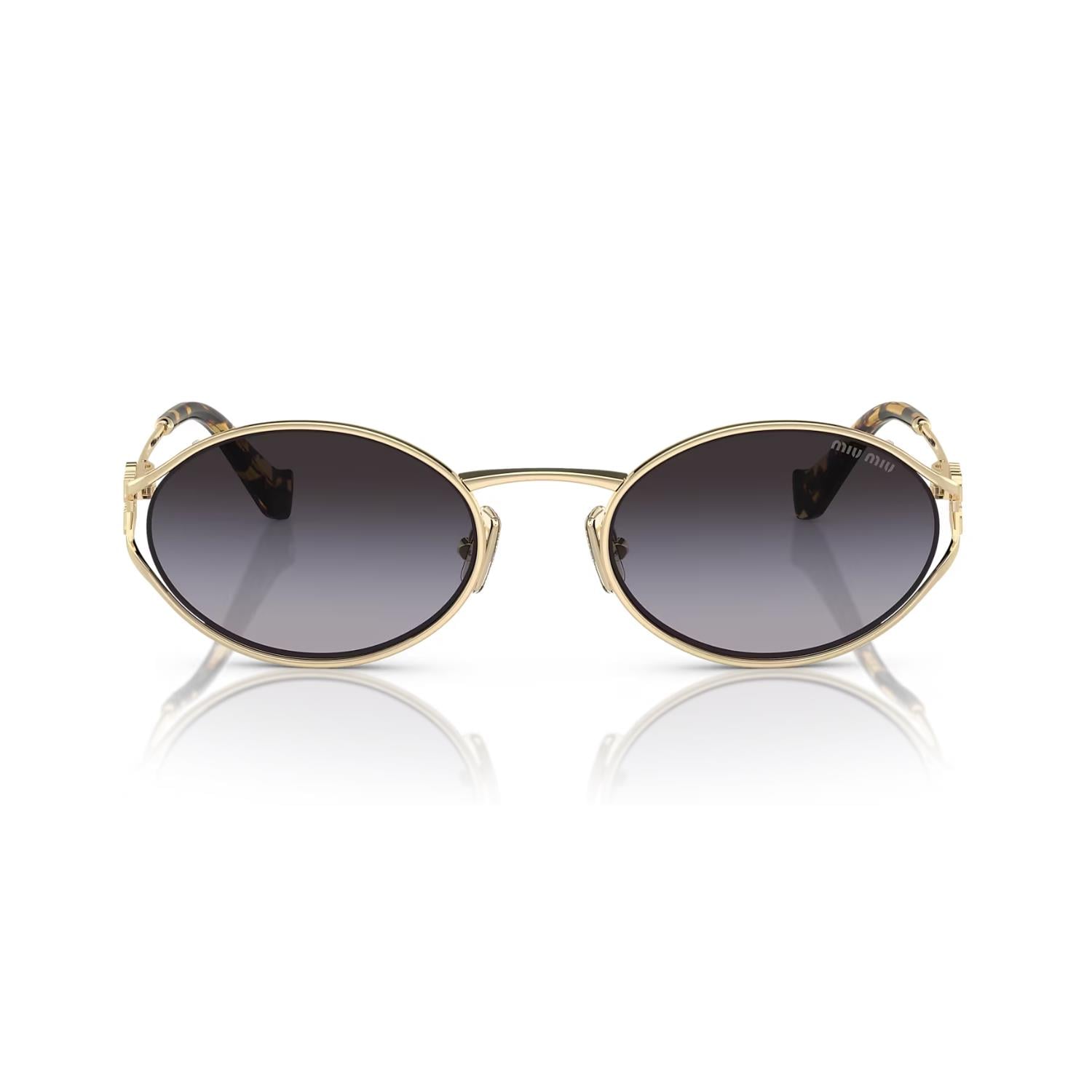 MIU MIU 52YS ZVN5D1 54 Kadın Oval Gold Metal Güneş Gözlüğü