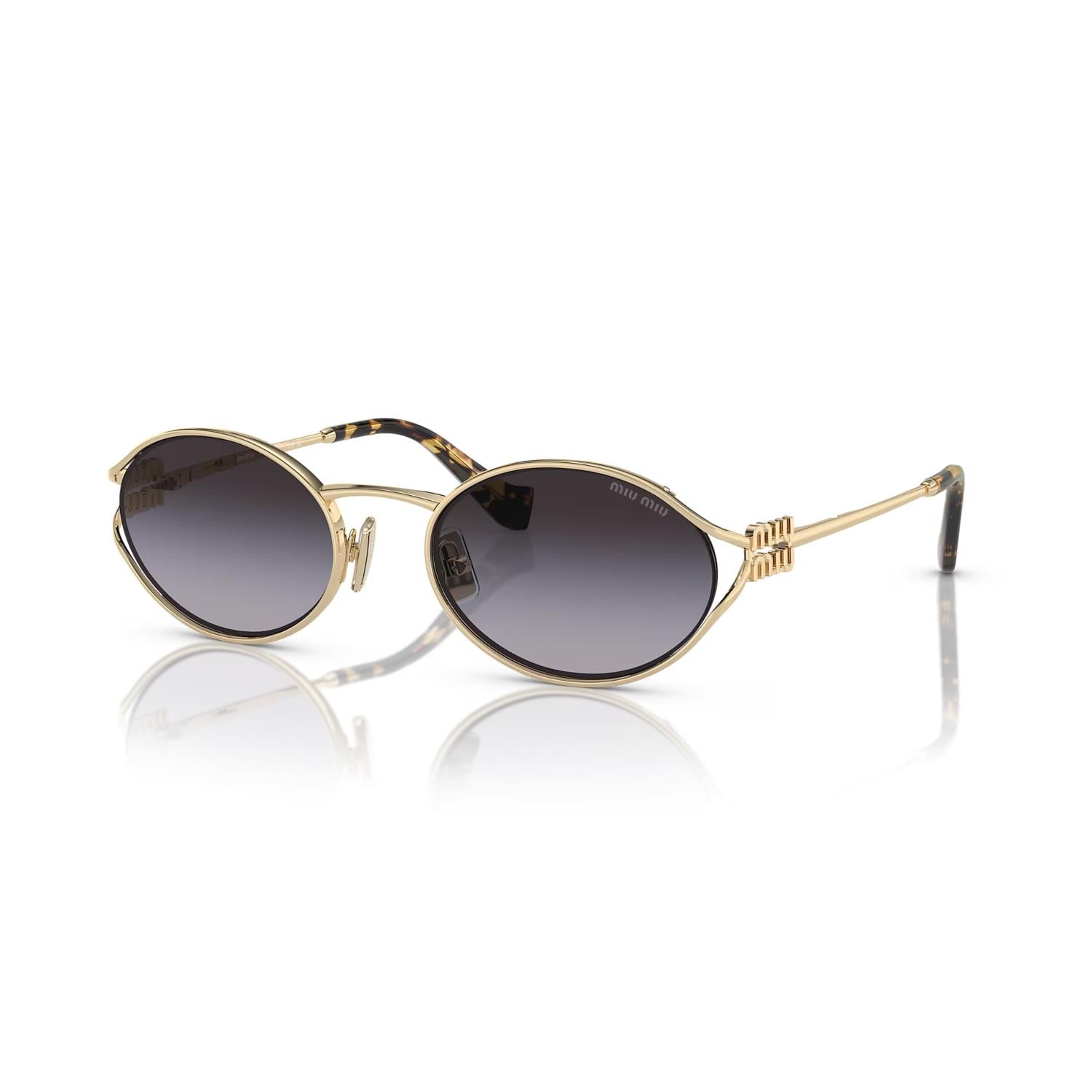 MIU MIU 52YS ZVN5D1 54 Kadın Oval Gold Metal Güneş Gözlüğü