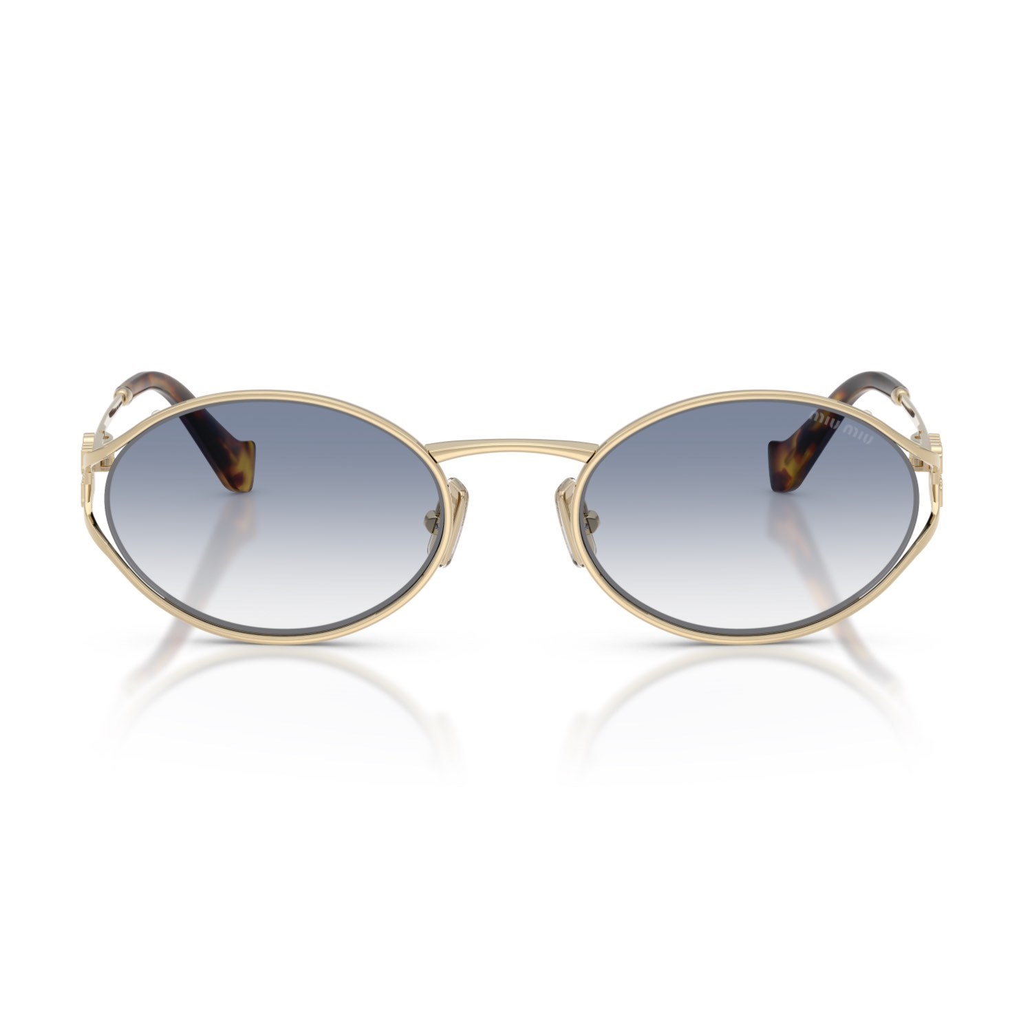 MIU MIU 52YS ZVN80O 54 Kadın Oval Gold Metal Güneş Gözlüğü