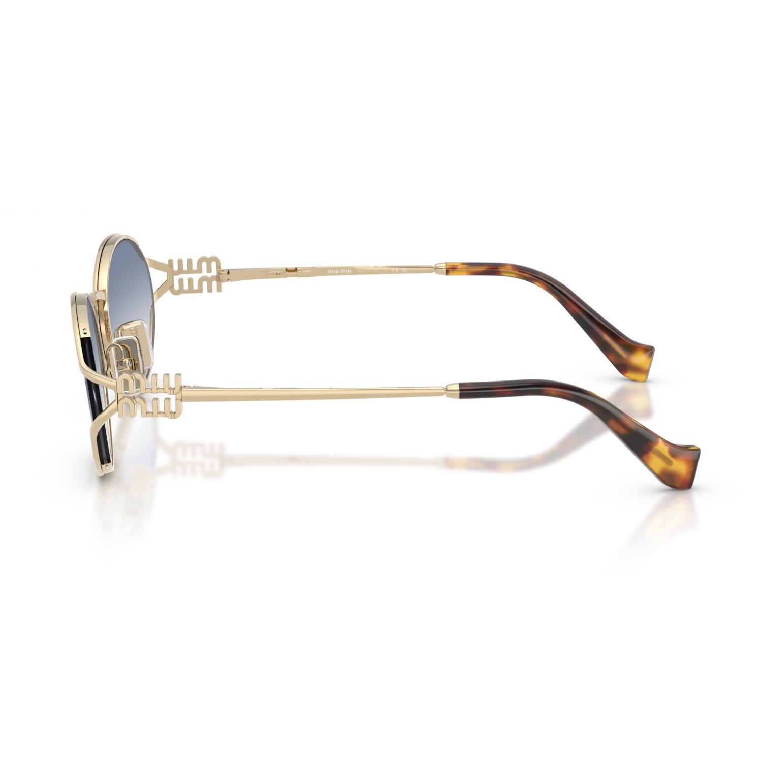 MIU MIU 52YS ZVN80O 54 Kadın Oval Gold Metal Güneş Gözlüğü