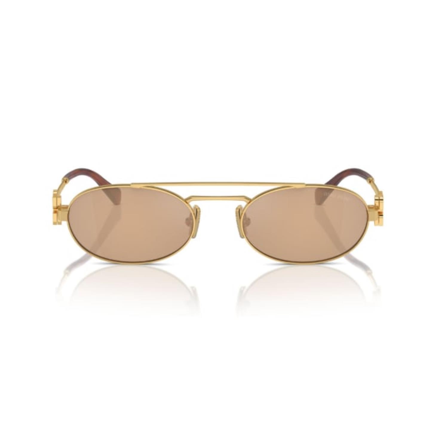 Miu Miu 54ZS 5AK40D 53 Kadın Oval Gold Metal Güneş Gözlüğü