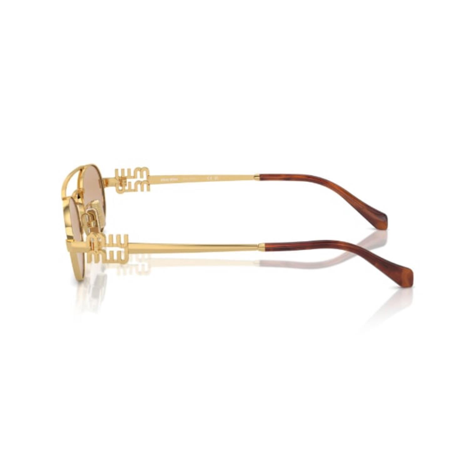 Miu Miu 54ZS 5AK40D 53 Kadın Oval Gold Metal Güneş Gözlüğü