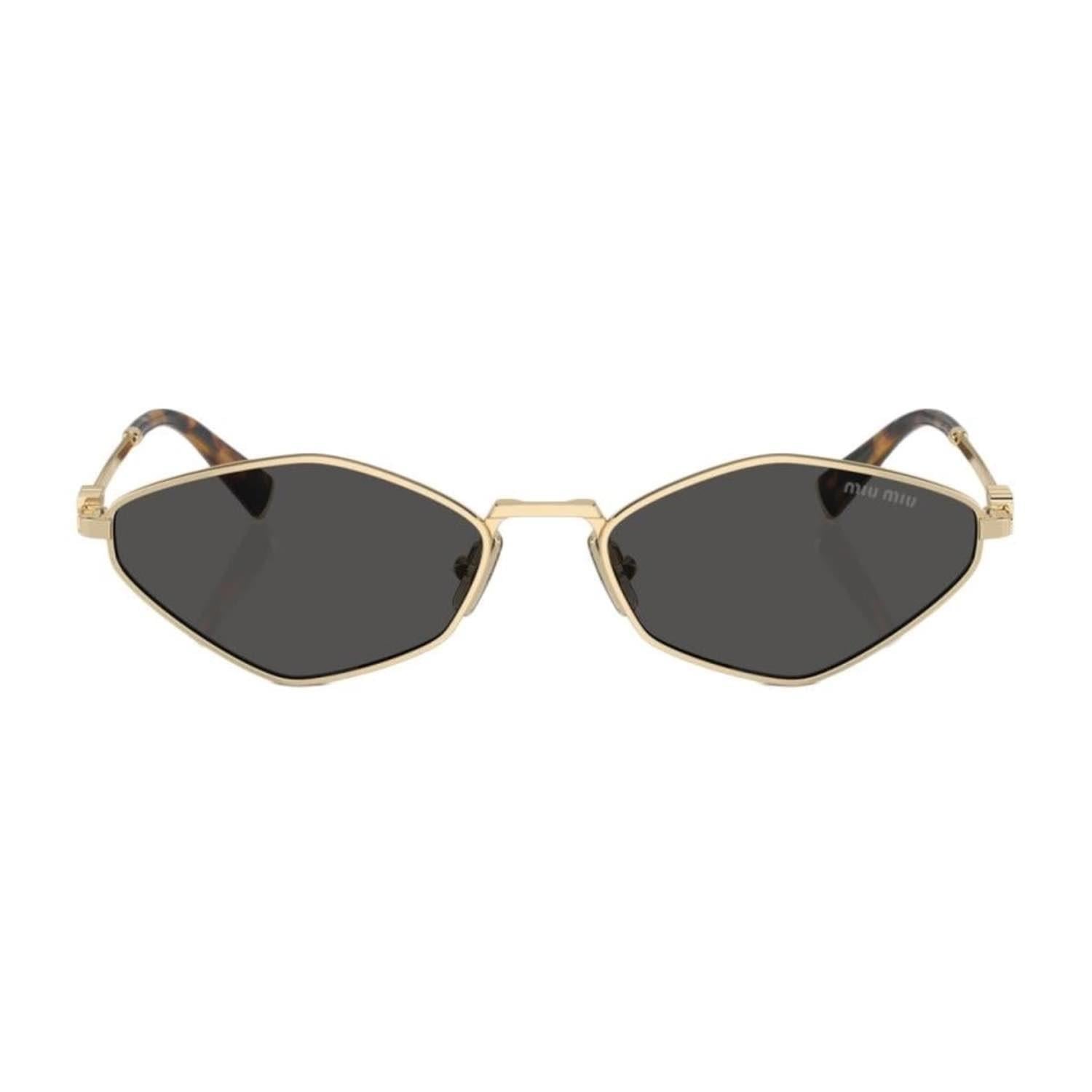Miu Miu 56ZS ZVN5S0 56 Kadın Geometrik Gold Metal Güneş Gözlüğü