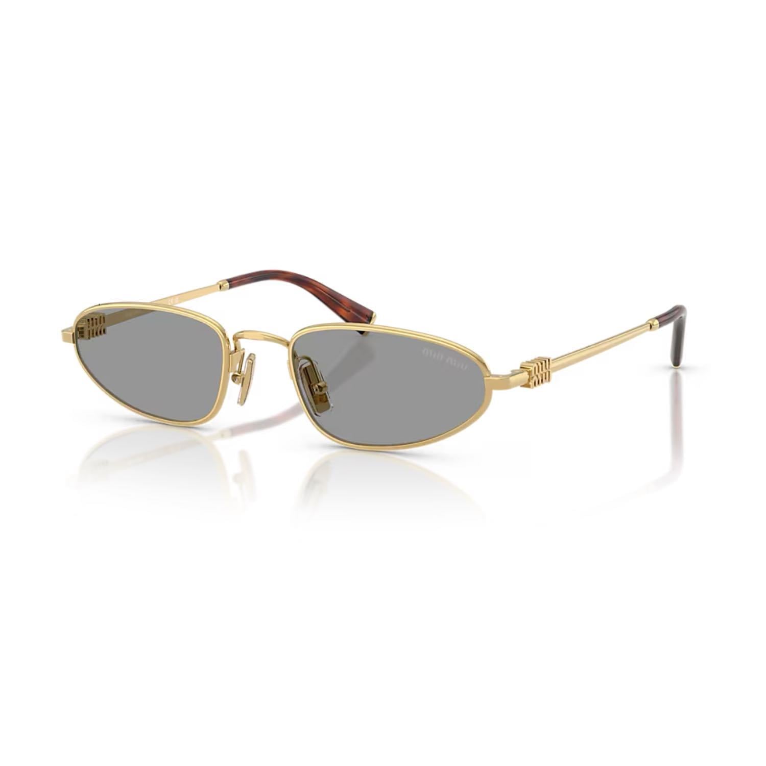 MIU MIU A52S 5AK40O 52 Kadın Geometrik Gold Metal Güneş Gözlüğü