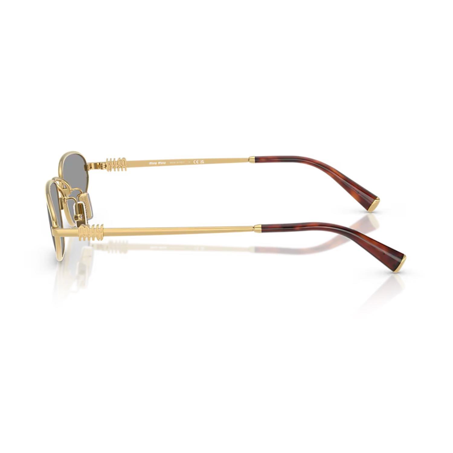 MIU MIU A52S 5AK40O 52 Kadın Geometrik Gold Metal Güneş Gözlüğü