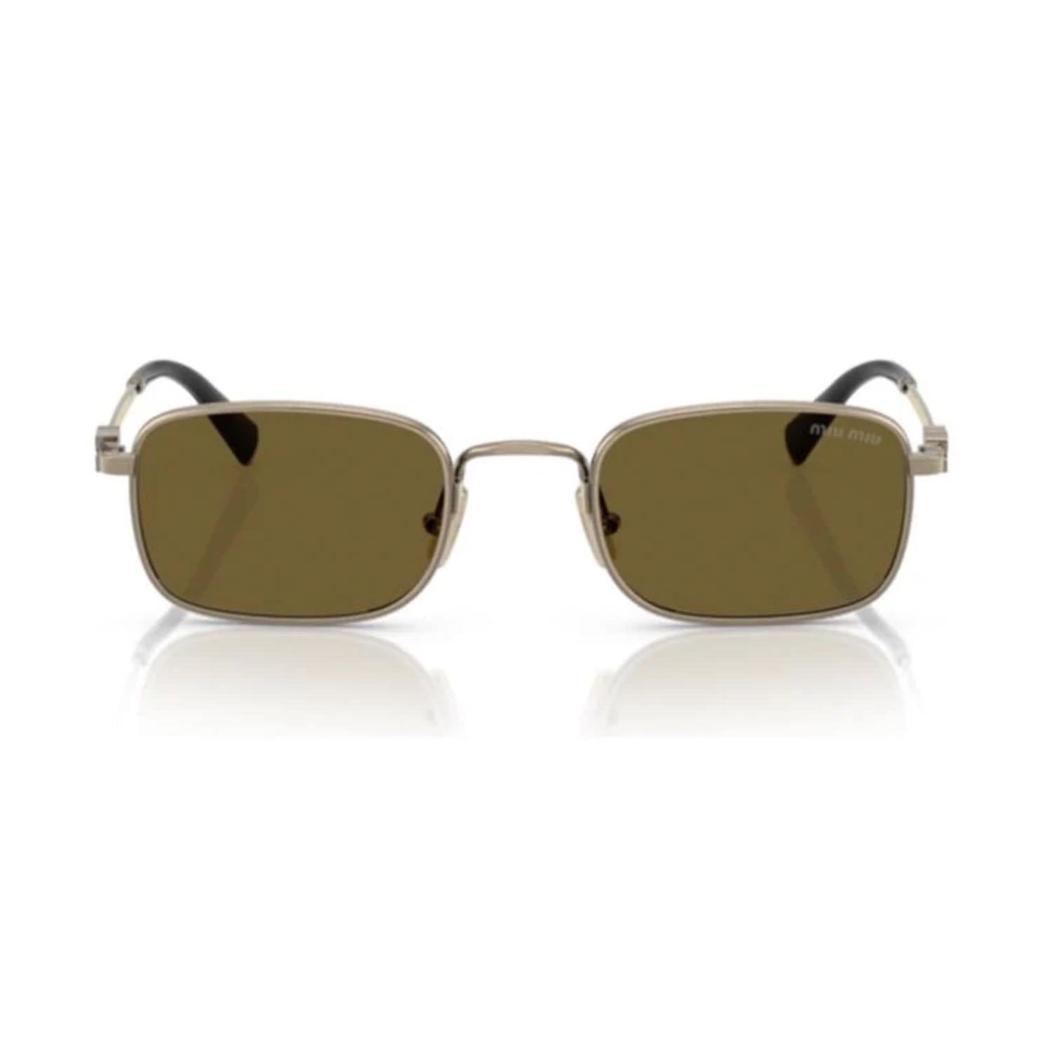 MIU MIU A53S 26C09Z 49 Unisex Kare Gri Metal Güneş Gözlüğü