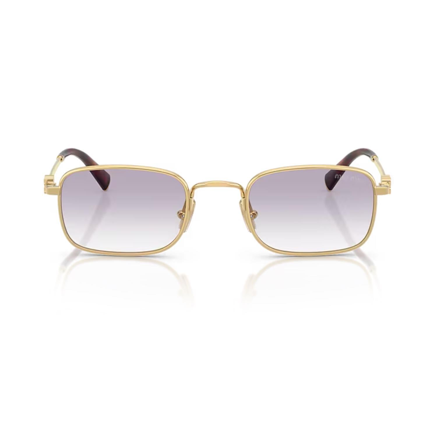 MIU MIU A53S 5AK04O 49 Kadın Kare Gold Metal Güneş Gözlüğü
