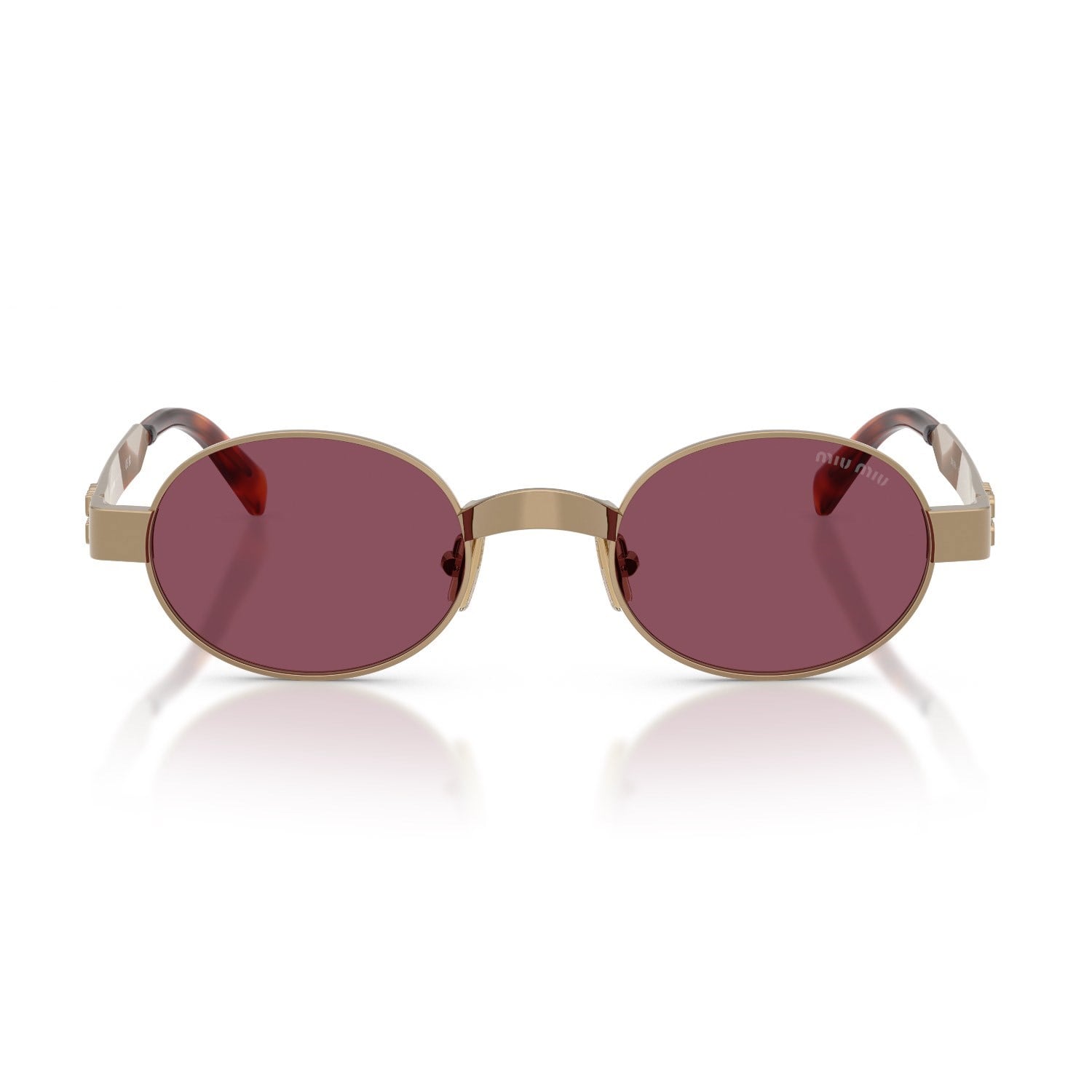 MIU MIU B51S 7OE30Y 47 Kadın Oval Gold Metal Güneş Gözlüğü