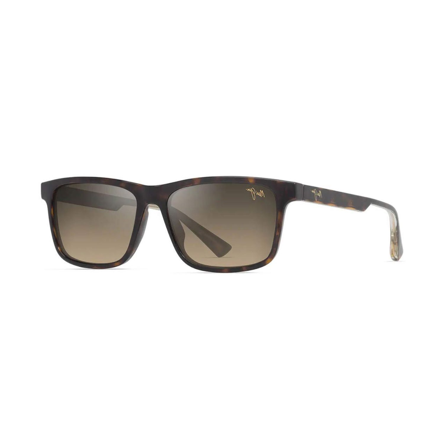 Maui Jim MJ 0587S 00210 55 Erkek Polarize Degrade Kare Kırçıllı Kahverengi Kemik Güneş Gözlüğü