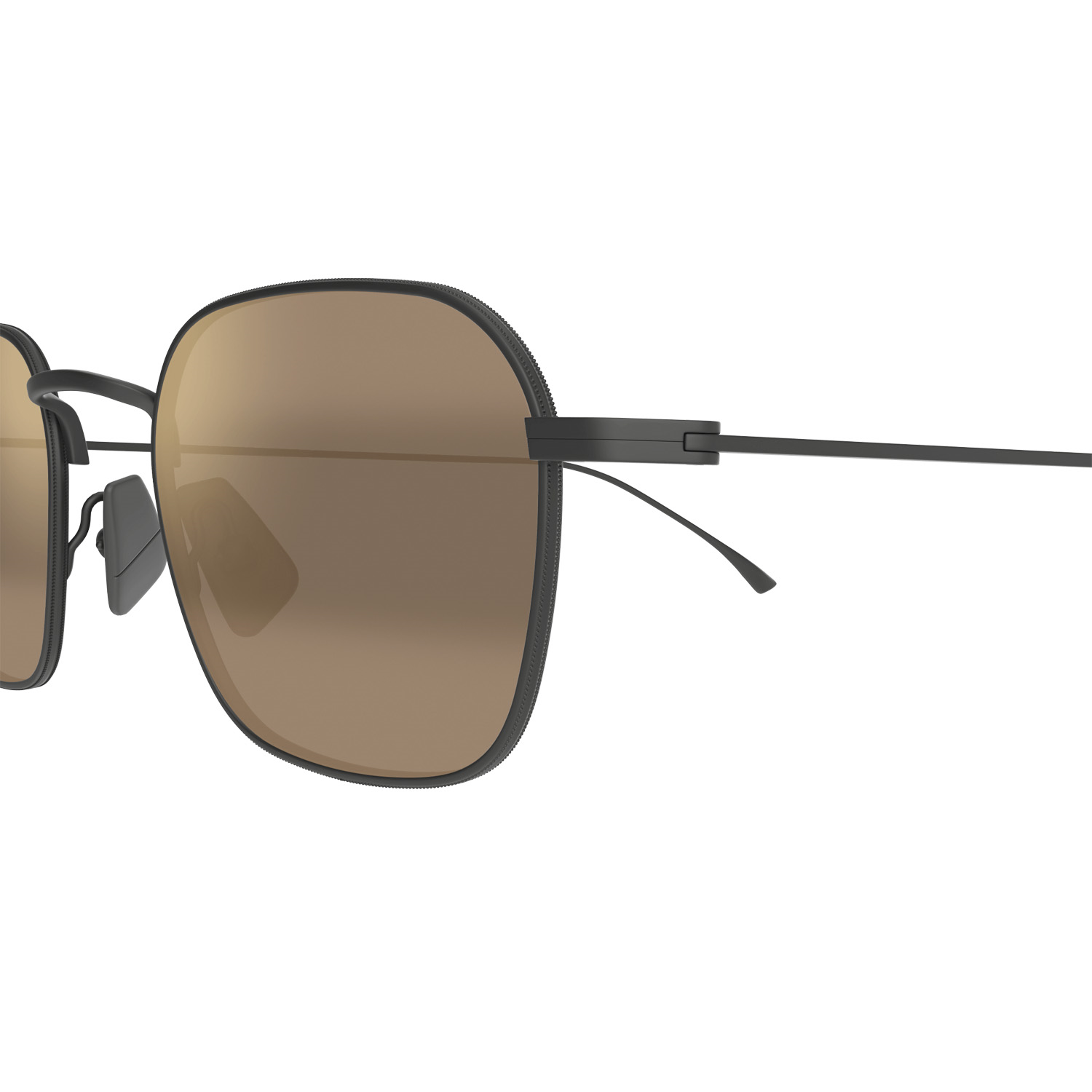 Maui Jim MJ 0690S 00217 48 Unisex Polarize Kare Aynalı Siyah Metal Güneş Gözlüğü